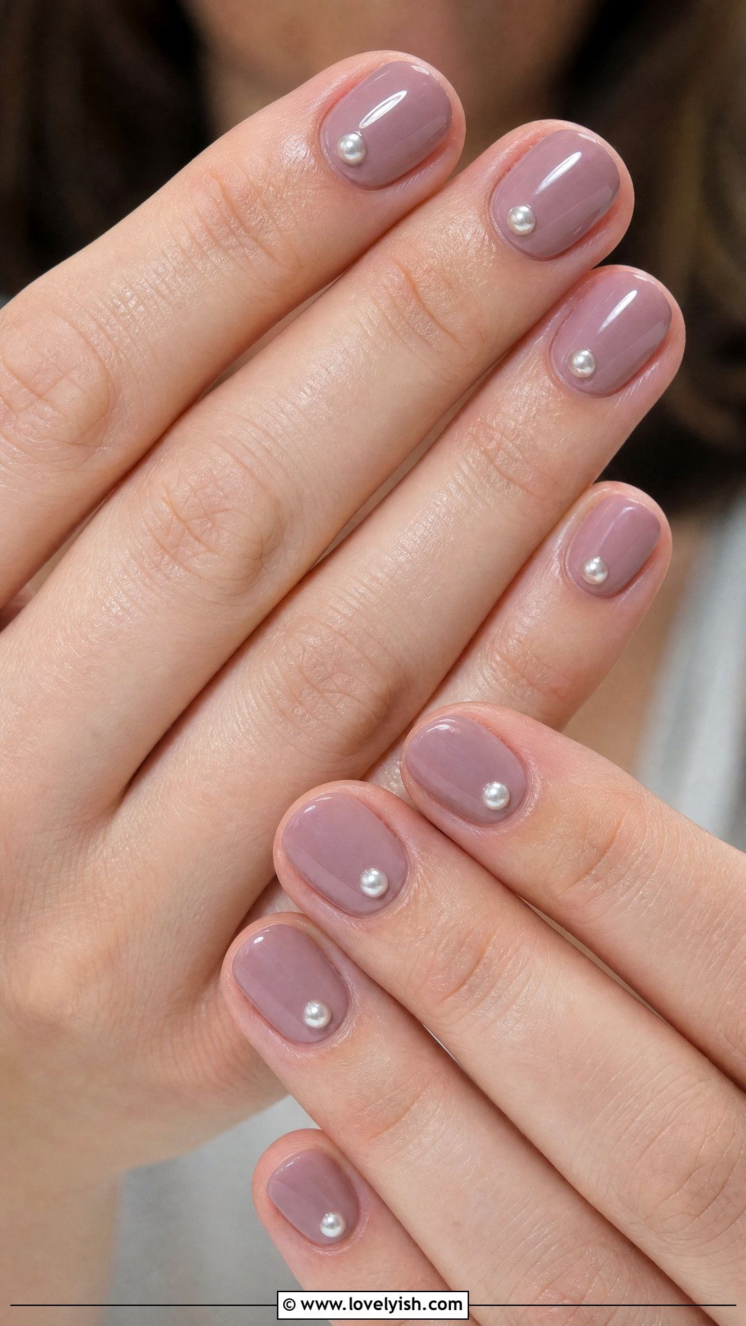 Mauve Pearl Round Nails - 50 pearl nails - 50 pearl nails