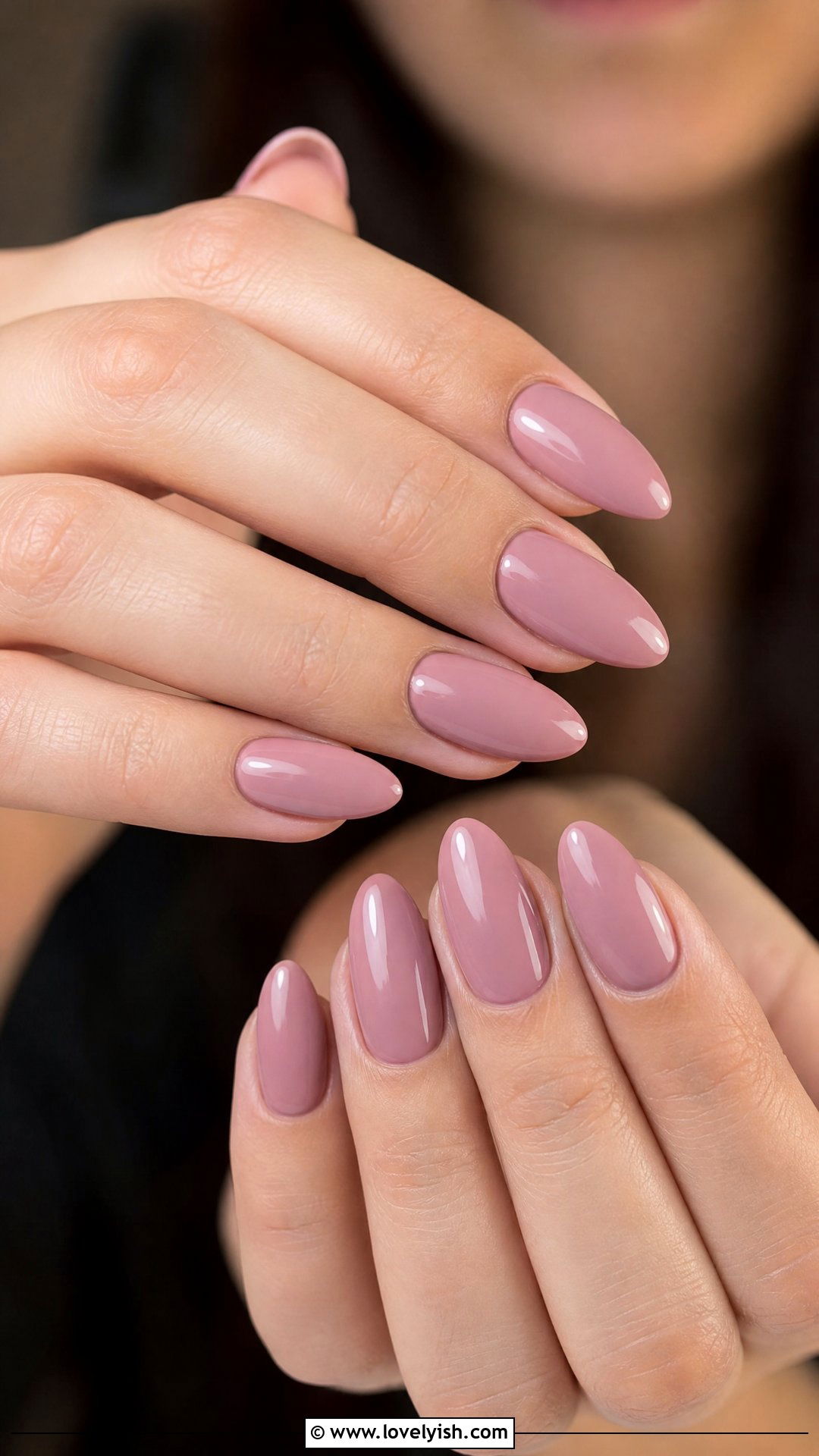 Mauve Pink Almond Nails - 50 spring nails - 50 spring nails