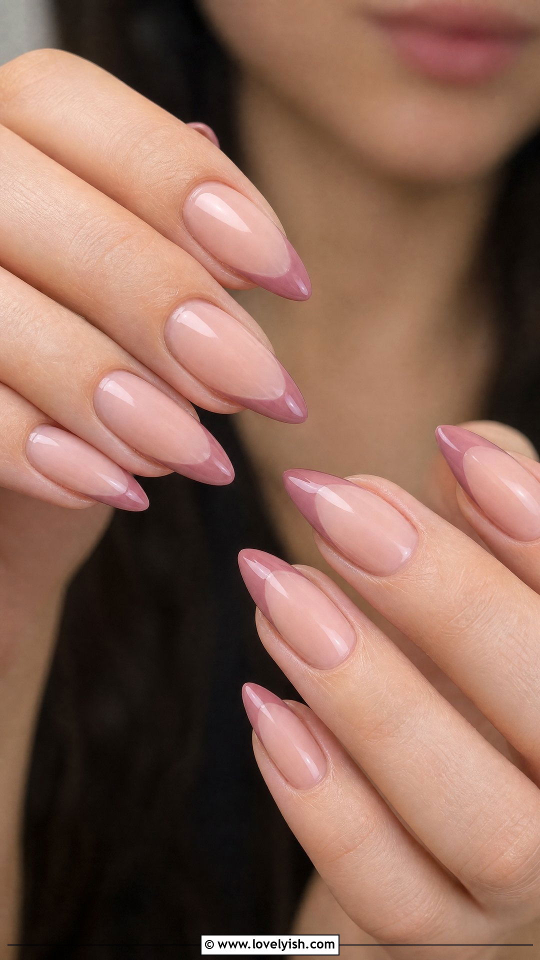 Mauve Pink French Tip Nails - 50 classic nail designs - 50 classic nail designs