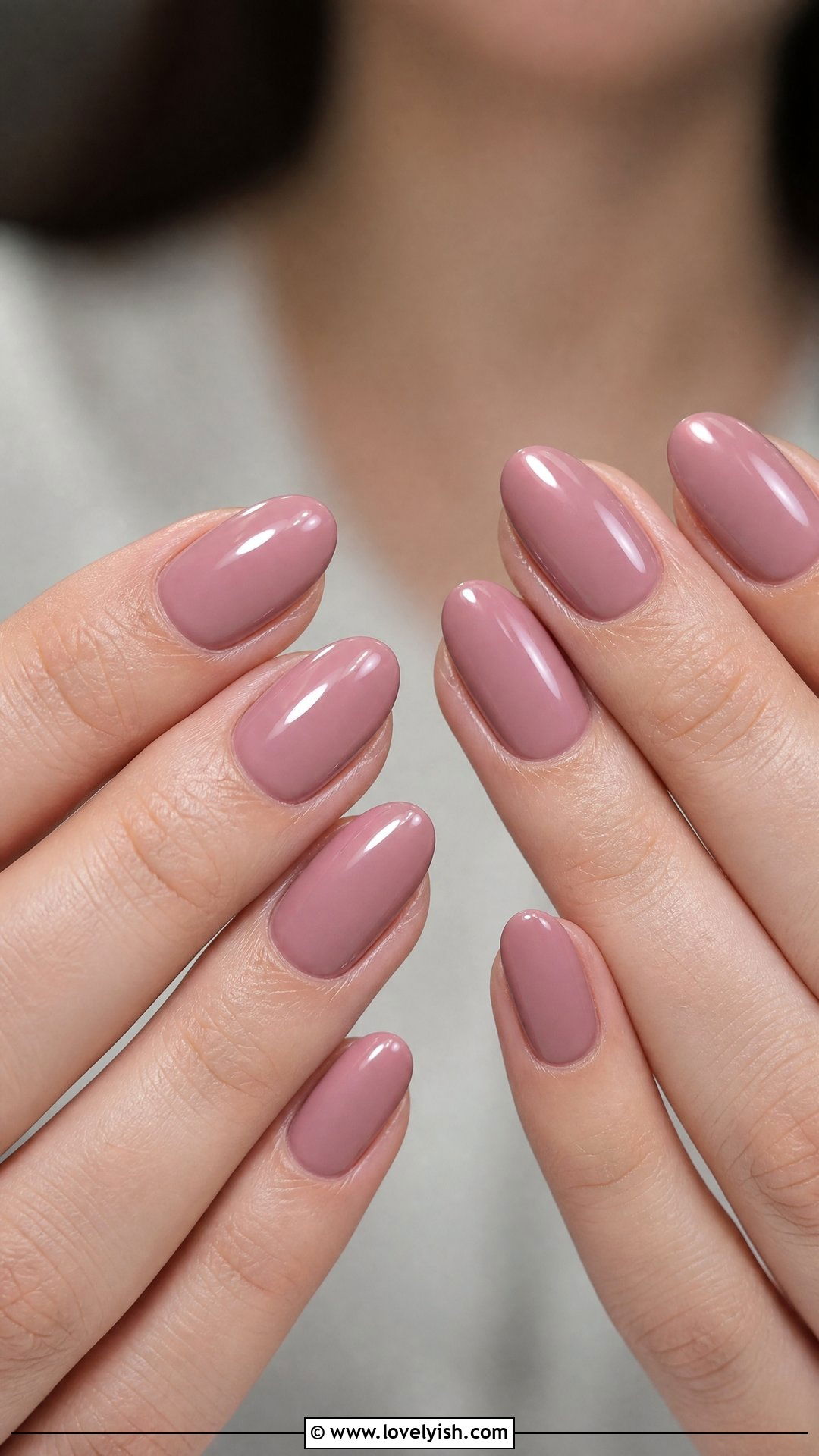 Mauve Pink Glossy Nails - 50 cute spring nail designs - 50 cute spring nail designs