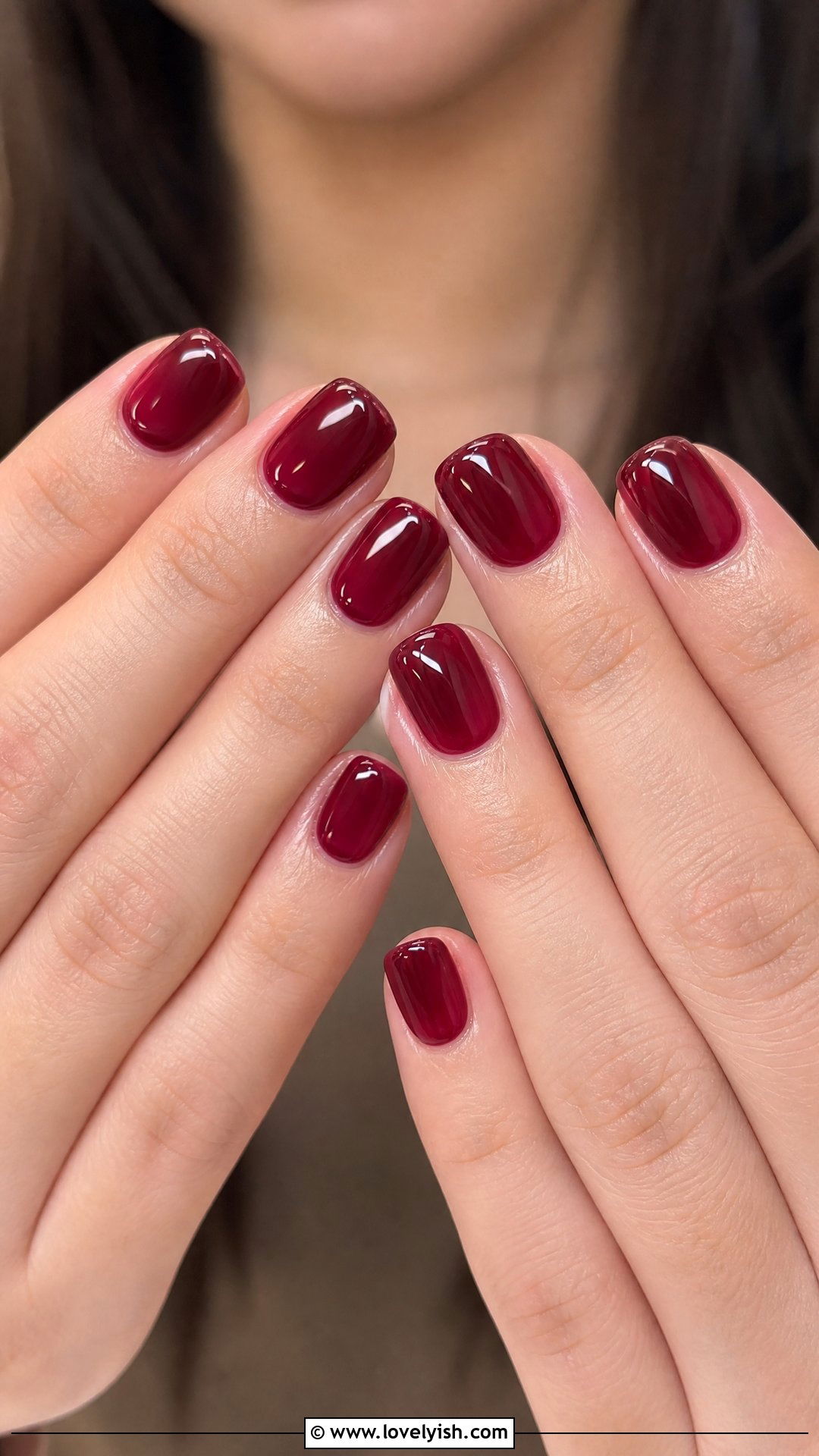 Merlot Jelly Nails - 50 dark red nails - 50 dark red nails
