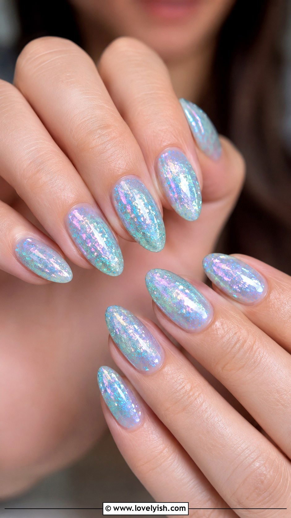 Mermaid Glitter Iridescent Nails - 50 unique nail designs - 50 unique nail designs