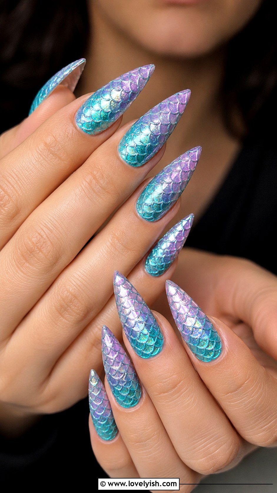Mermaid Scale Ocean Nails - 50 ocean nails - 50 ocean nails
