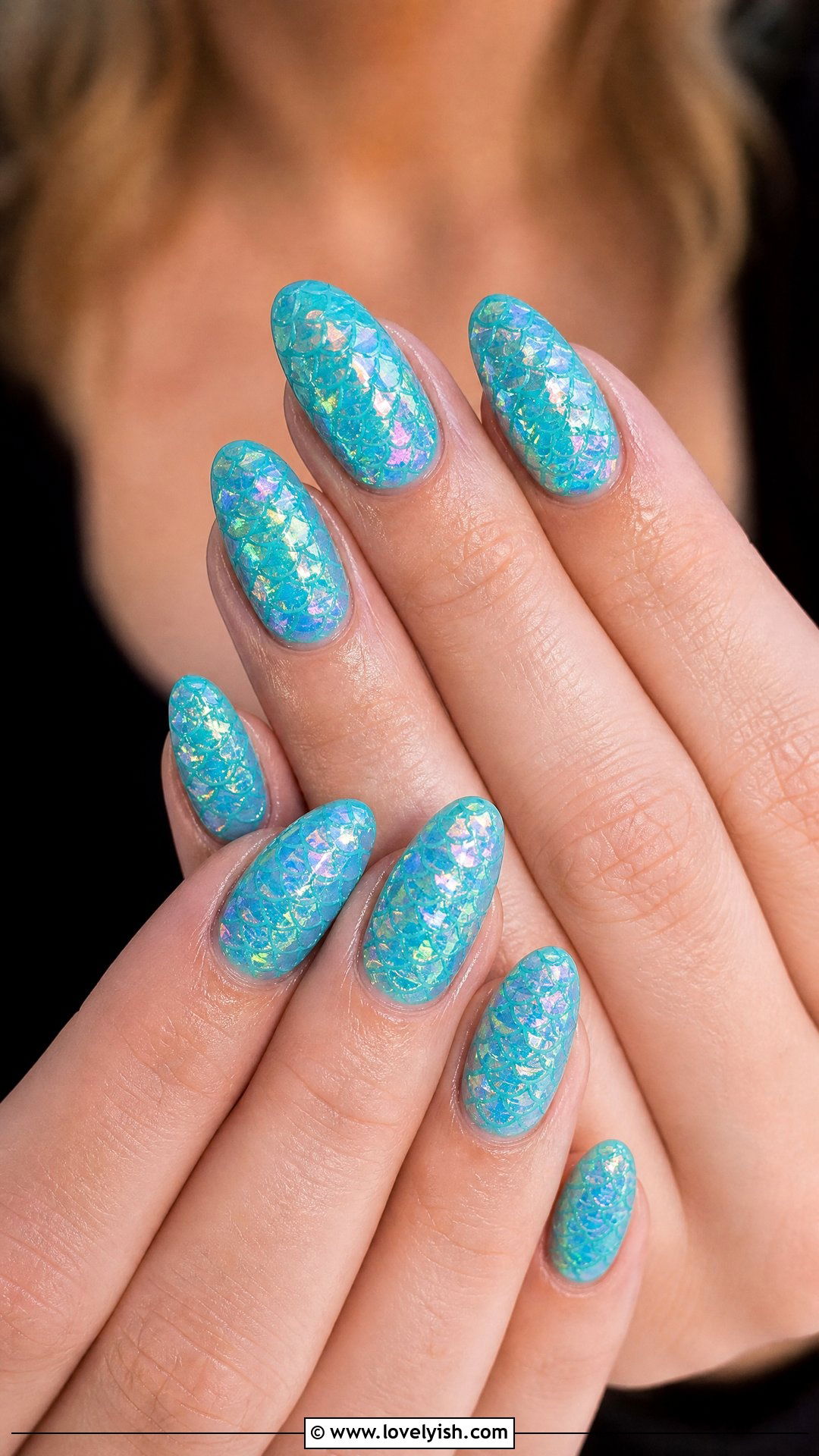 Mermaid Tail Foil Nails - 50 beach nails - 50 beach nails
