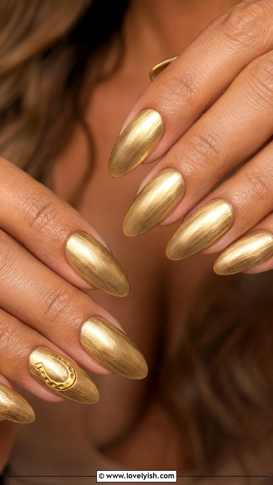 Metallic Gold Western Nails - 50 western nail designs - 50 western nail designs