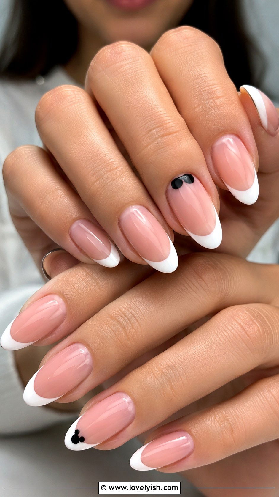 Mickey French Tip Nails - 25 disney nail art ideas