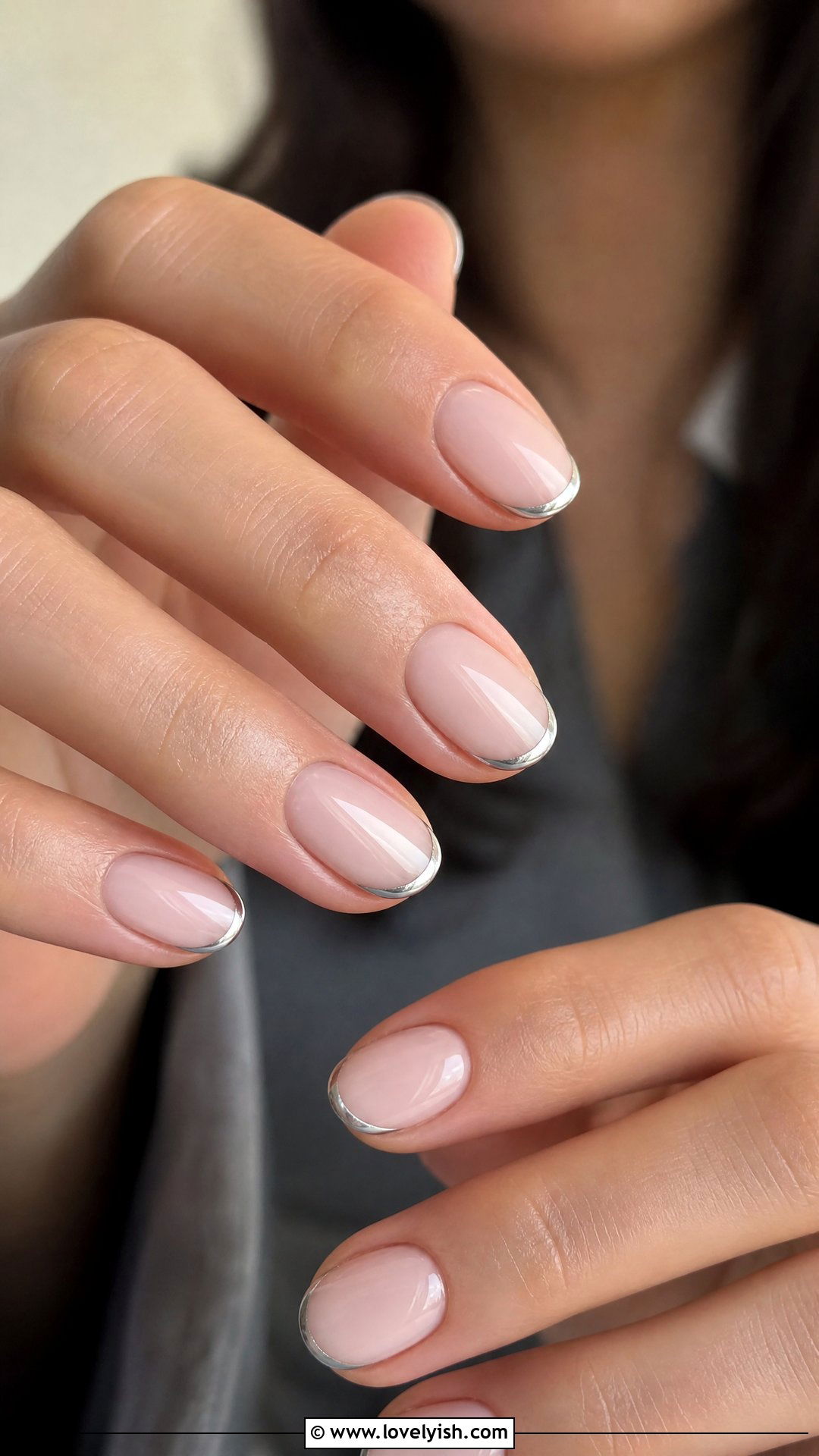 Micro Chrome French Tip Nails - 50 chrome french tip nails - 50 chrome french tip nails