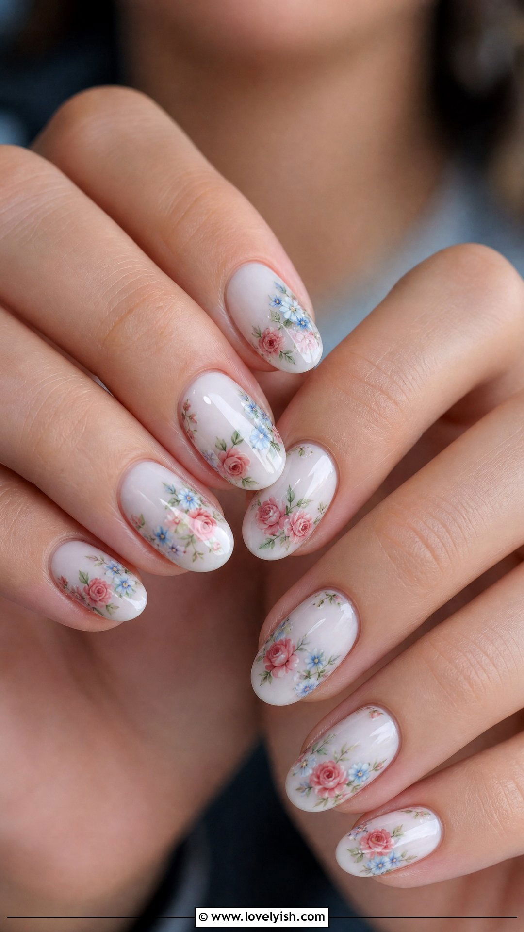 Micro Floral Print Nails - 50 classic nail designs - 50 classic nail designs