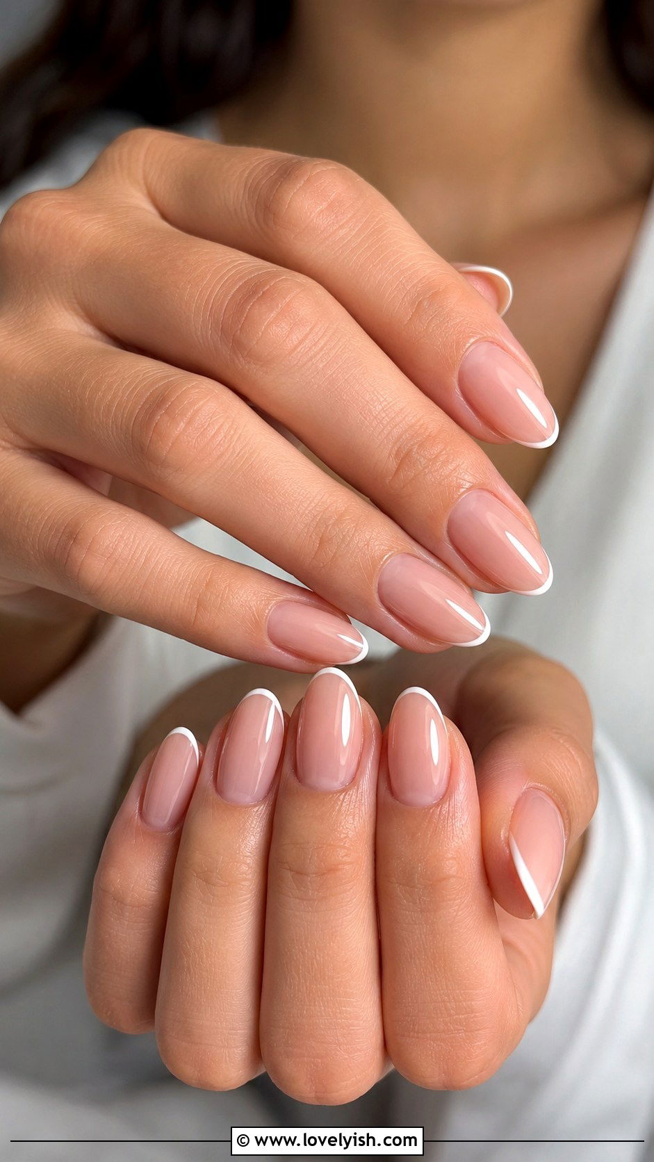 Micro French Tip Almond Nails - 50 almond french tip nails - 50 almond french tip nails