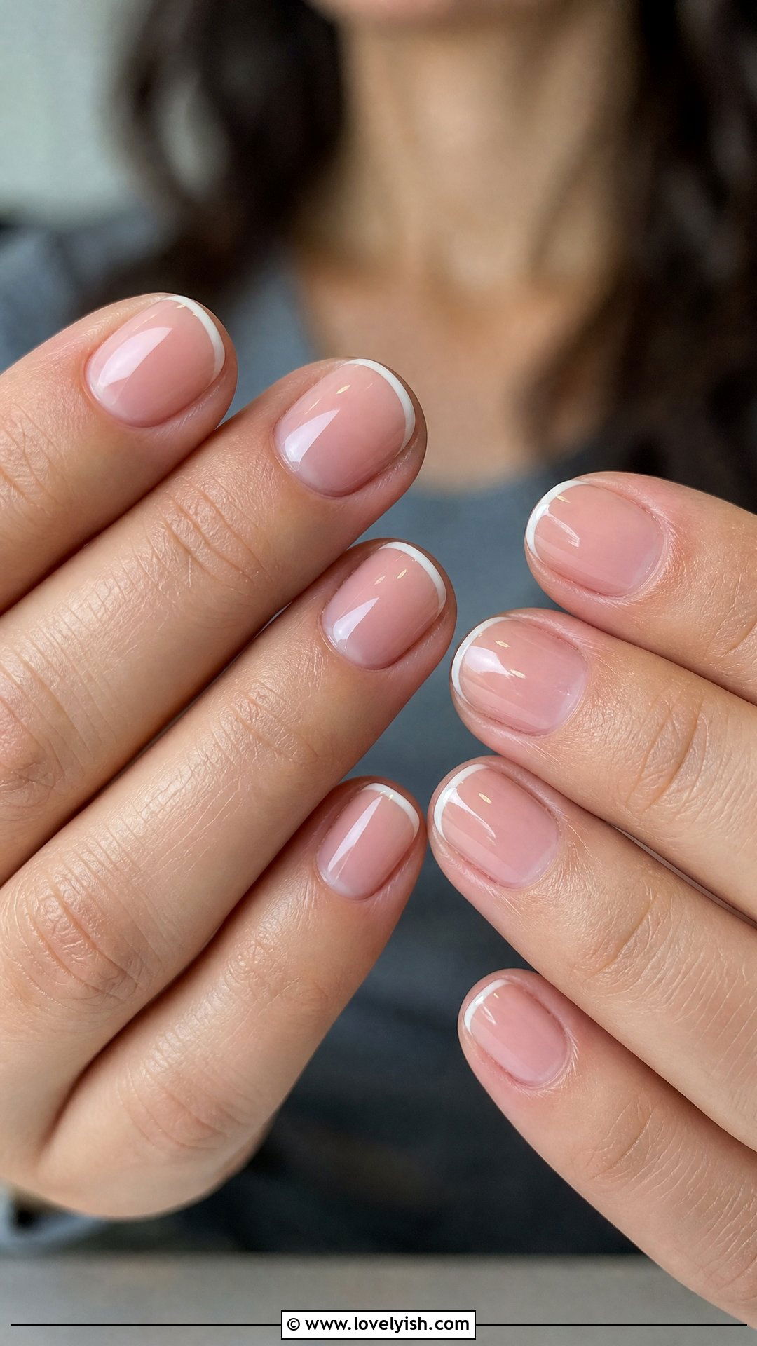 Micro French Tip Nails - 50 simple short nail designs - 50 simple short nail designs