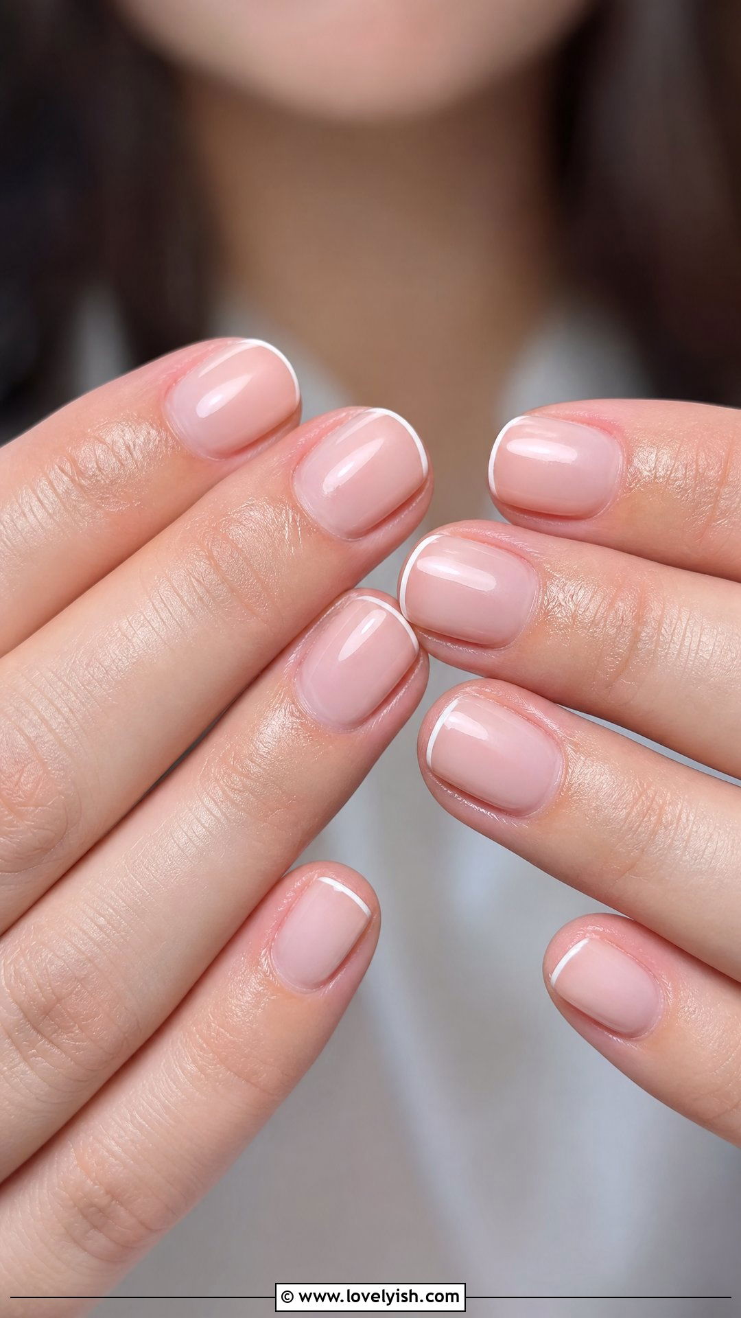 Micro French Tip Squoval Nails - 50 squoval nails - 50 squoval nails