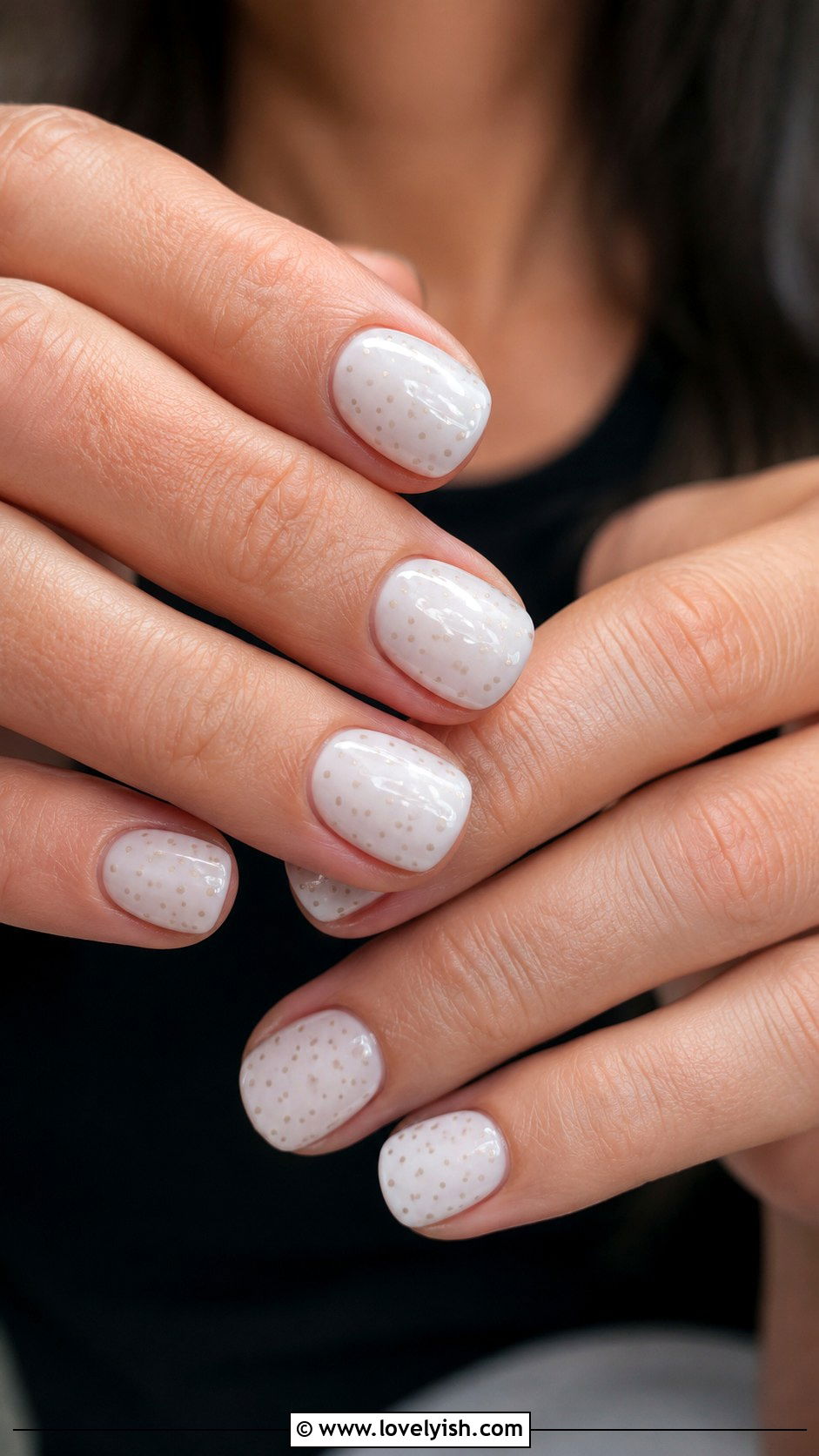 Micro Polka Dot Nails - 25 minimalist nail ideas - 25 minimalist nail ideas