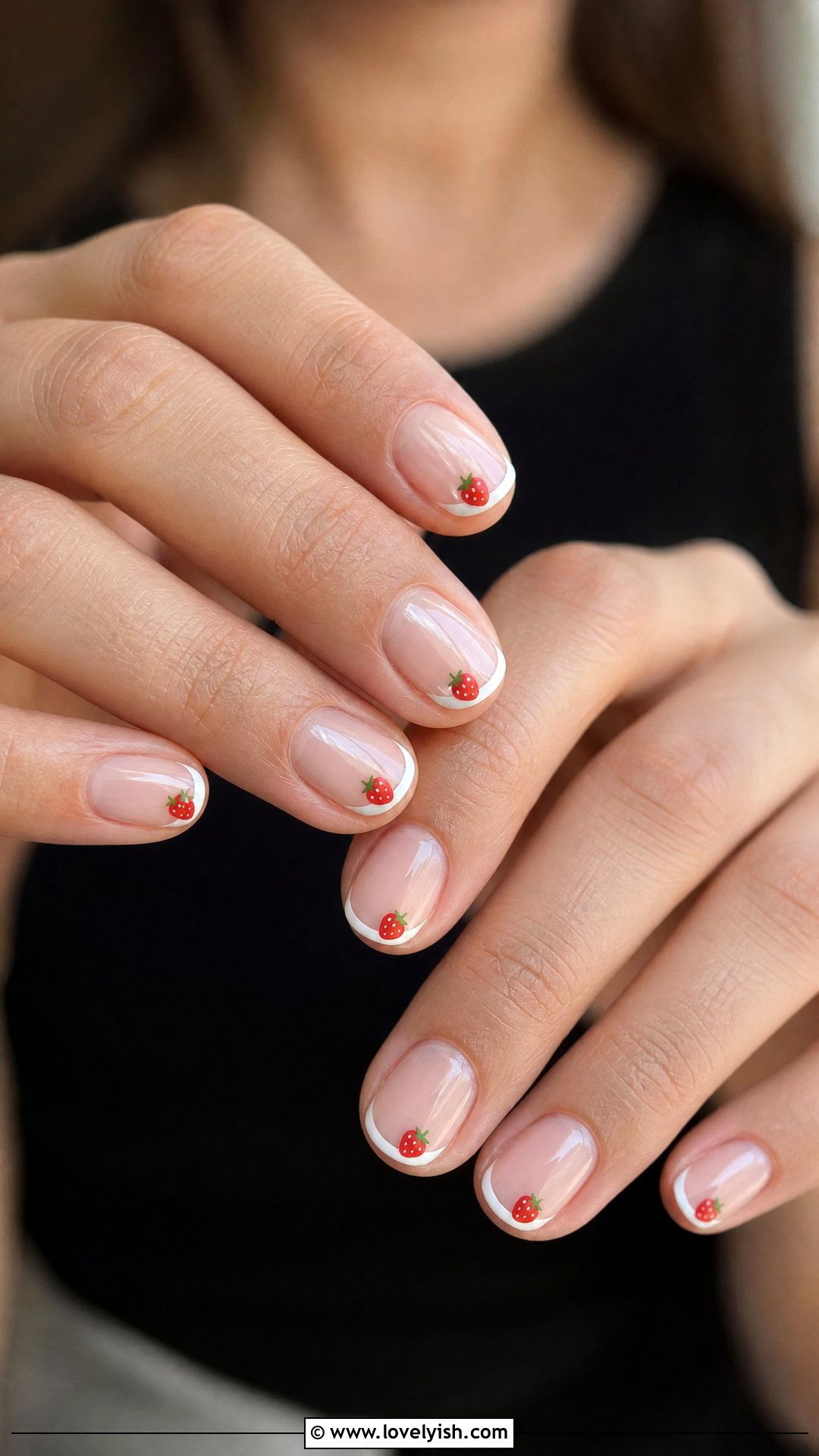 Micro Strawberry French Tips - 50 strawberry nails - 50 strawberry nails