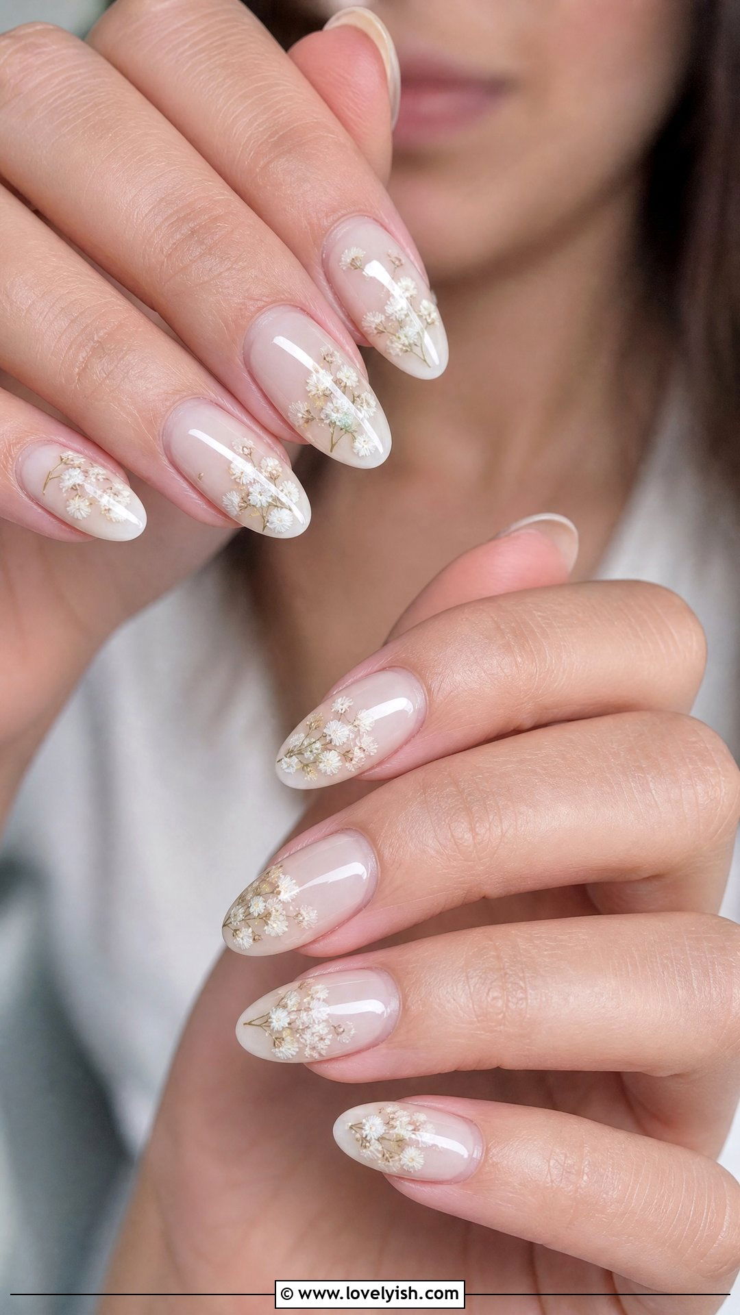 Milk Bath Nails with Babys Breath - 50 milk bath nails - 50 milk bath nails