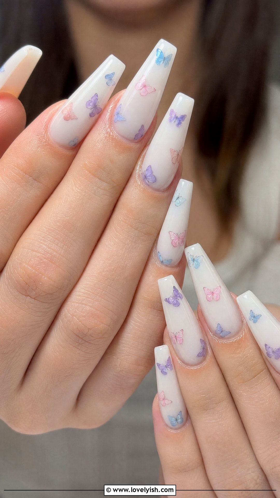 Milk Bath Nails with Butterflies - 50 milk bath nails - 50 milk bath nails