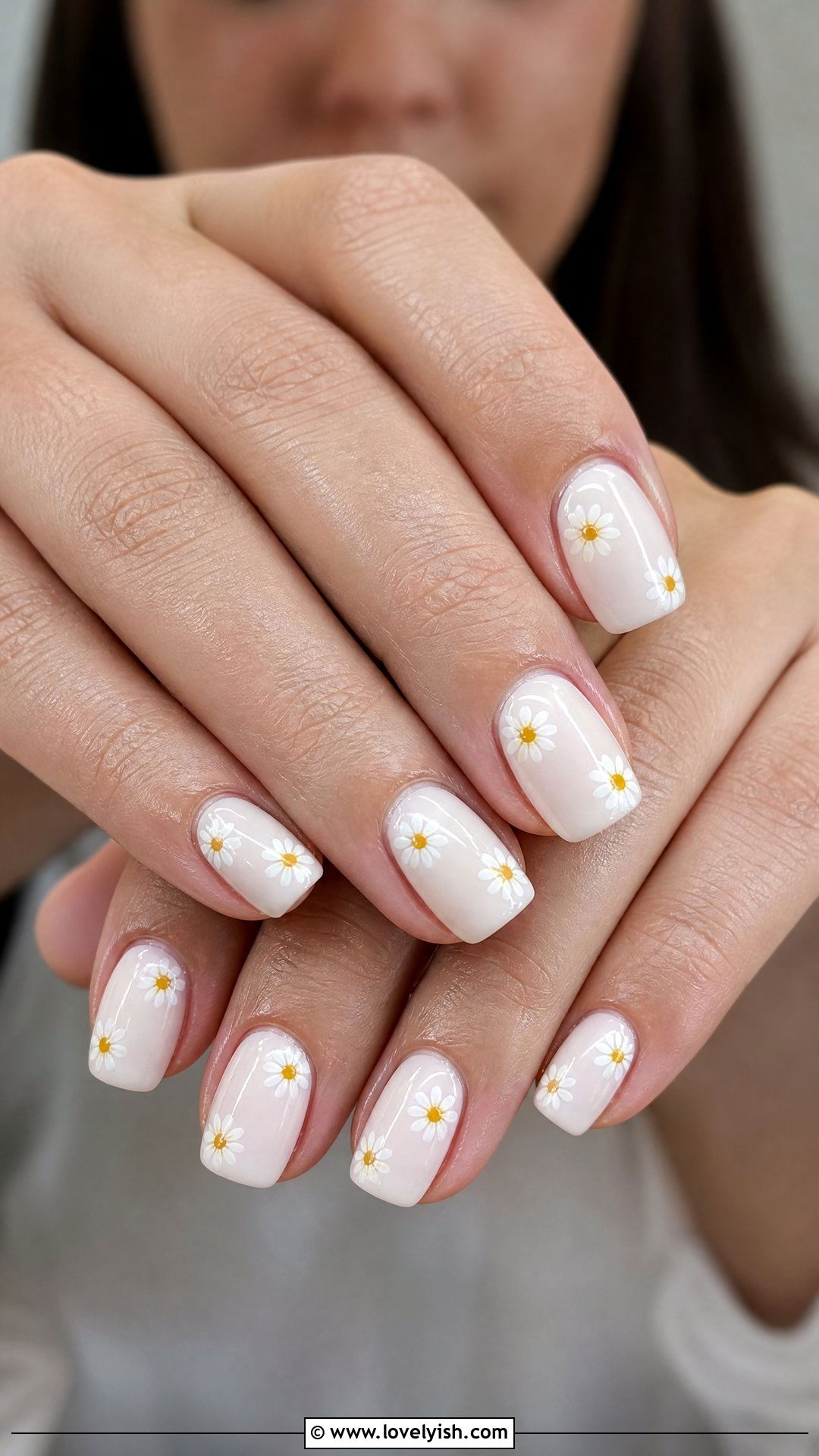 Milk Bath Nails with Daisies - 50 milk bath nails - 50 milk bath nails