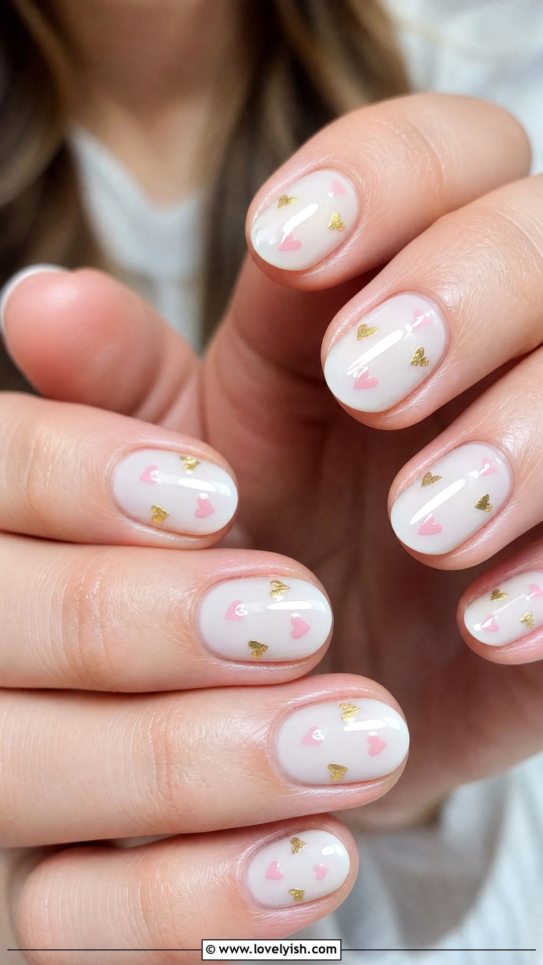 Milk Bath Nails with Heart Accents - 50 milk bath nails - 50 milk bath nails