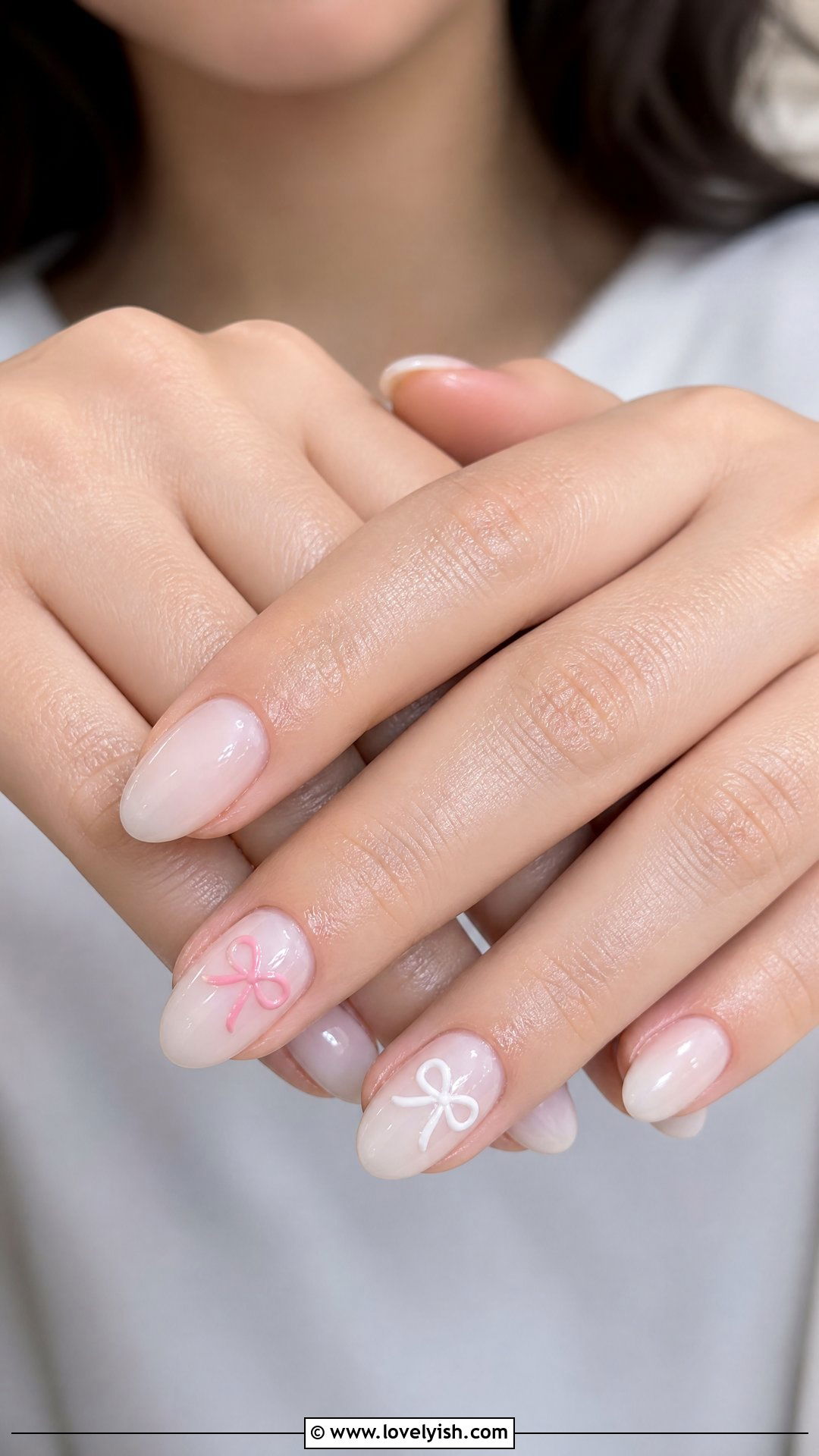 Milk Bath Nails with Tiny Bows - 50 milk bath nails - 50 milk bath nails