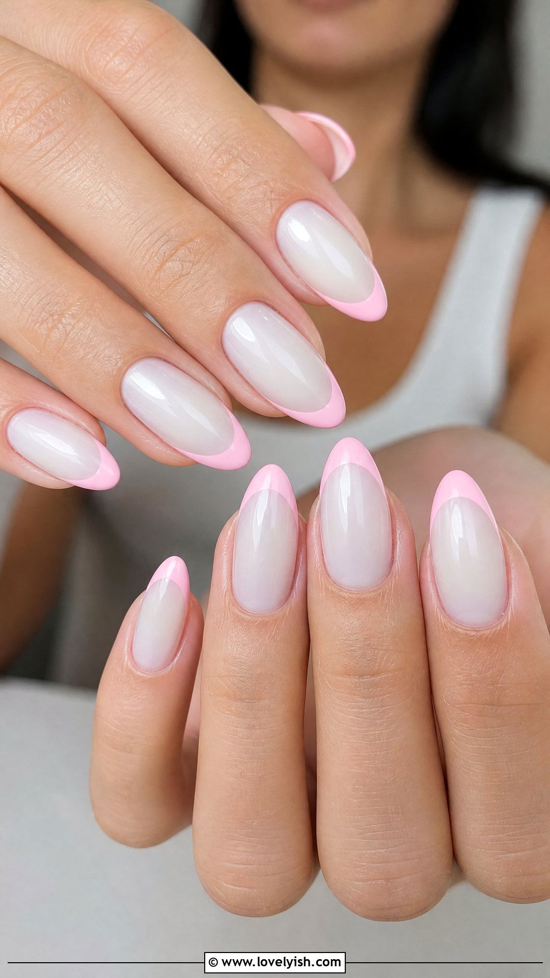 Milky French With Pink Tips - 50 dainty nails - 50 dainty nails