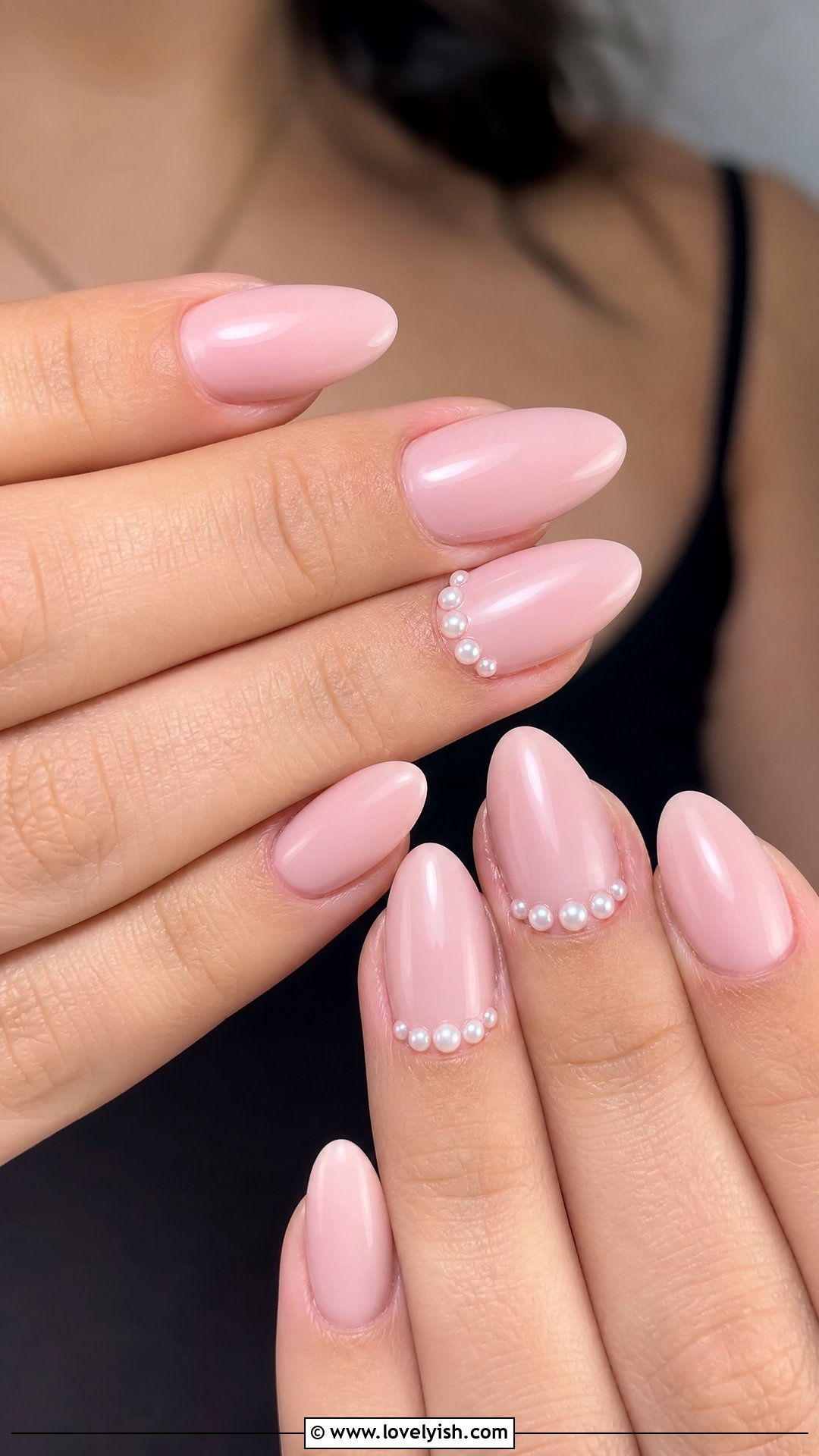 Milky Pink Pearl Nails - 50 pictures of nail designs - 50 pictures of nail designs