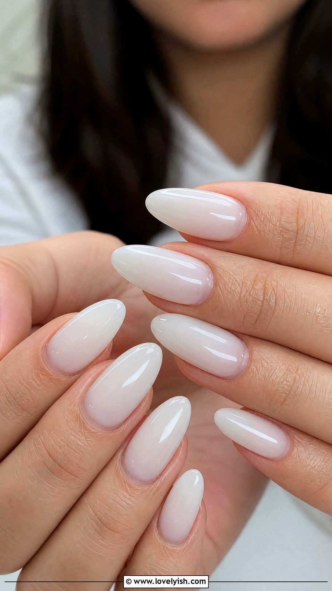 Milky White Acrylic Nails - 42 acrylic nail designs - 42 acrylic nail designs