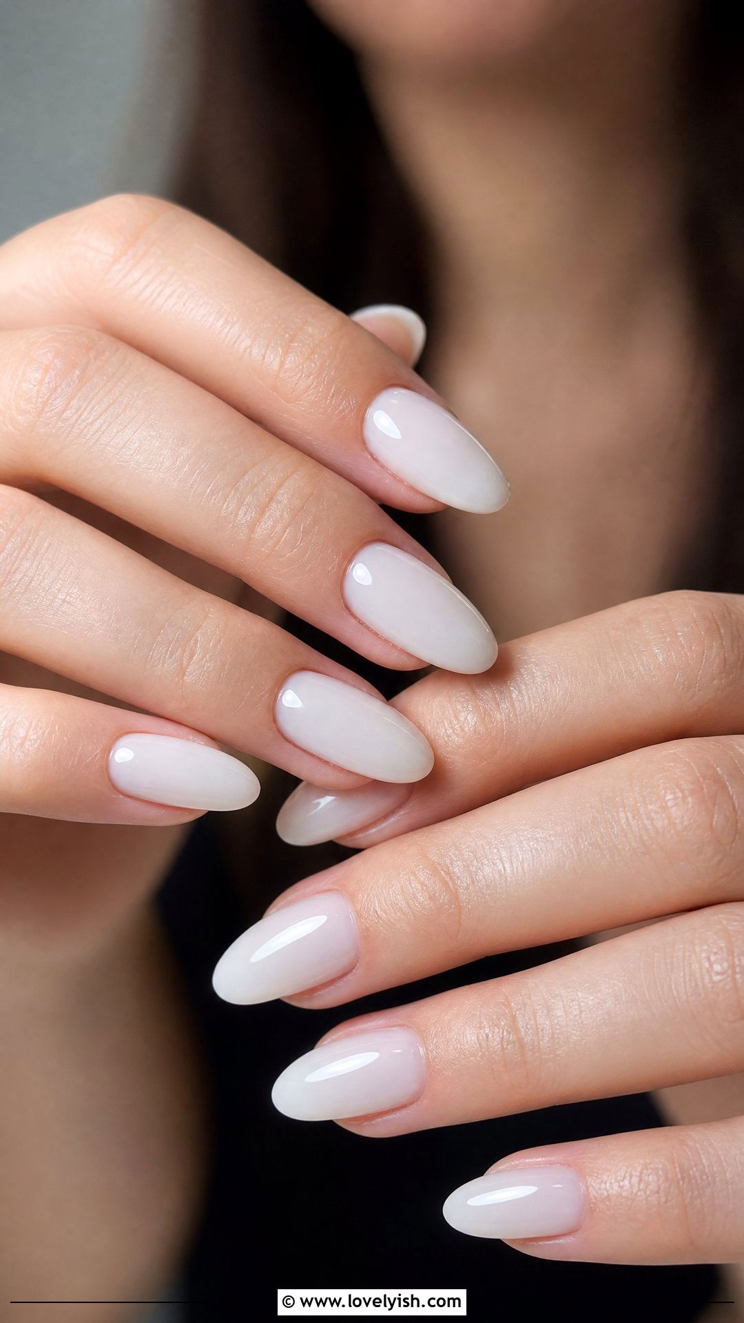 Milky White Almond Polygel Nails - 50 polygel nails - 50 polygel nails
