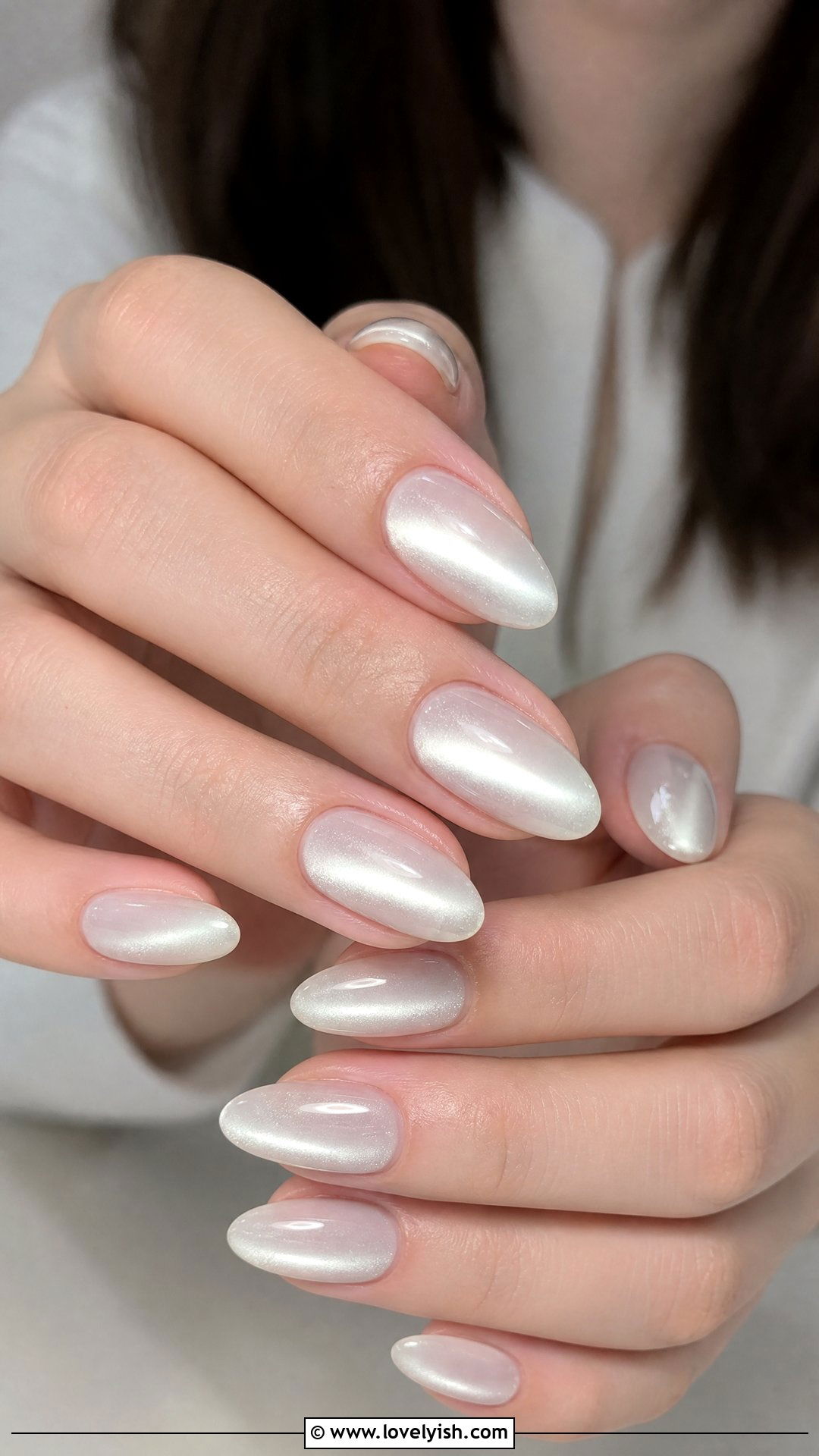 Milky White Cat Eye Wedding Nails - 25 cat eye nails design ideas - 25 cat eye nails design ideas