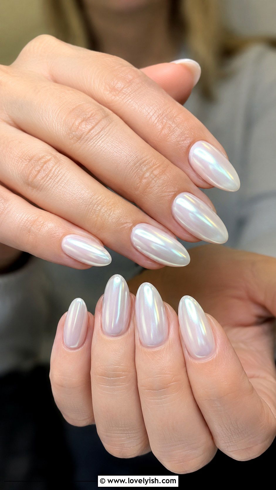 Milky White Chrome Nails - 35 nail art design ideas - 35 nail art design ideas