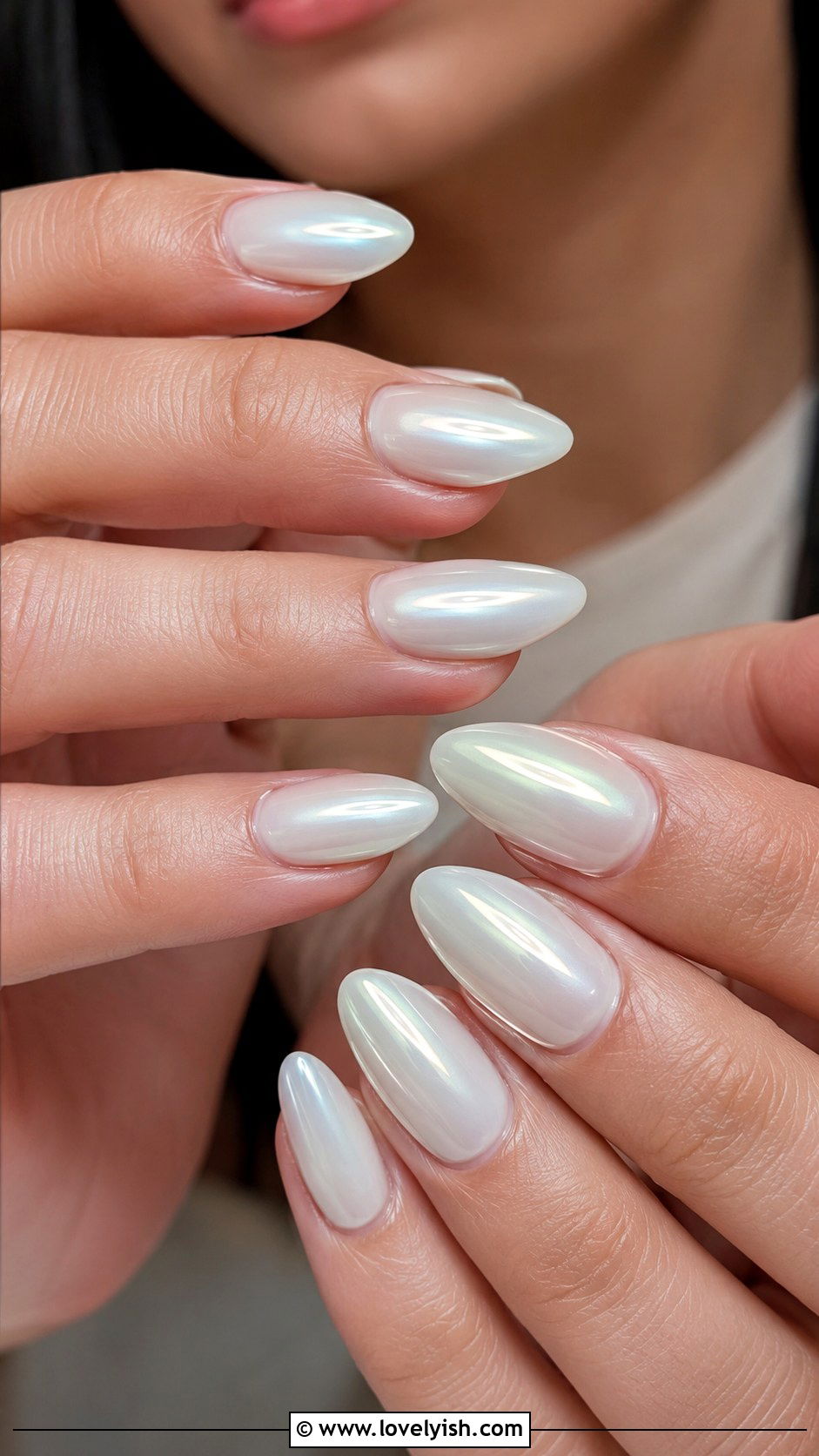 Milky White Chrome Nails for Bride - 25 wedding nails for bride - 25 wedding nails for bride