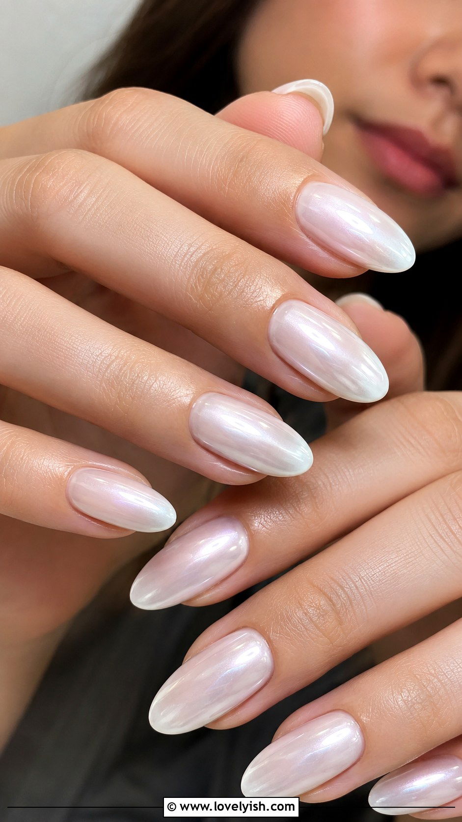 Milky White Chrome Nails - 25 elegant nail designs - 25 elegant nail designs