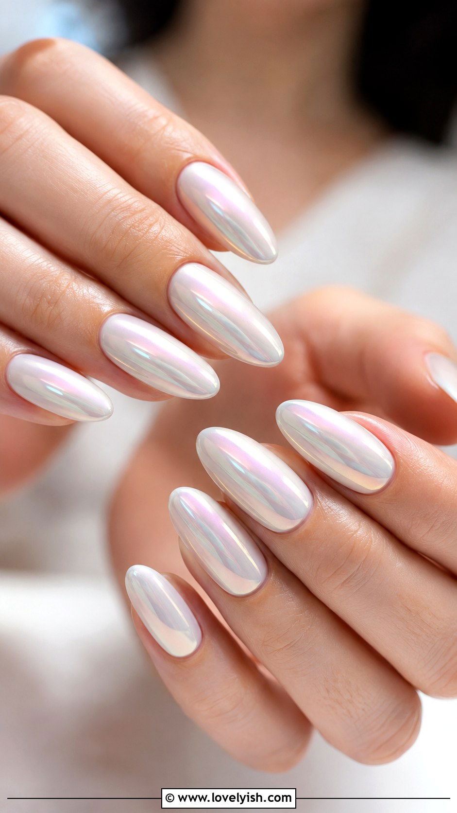 Milky White Chrome Prom Nails - 50 prom nails - 50 prom nails