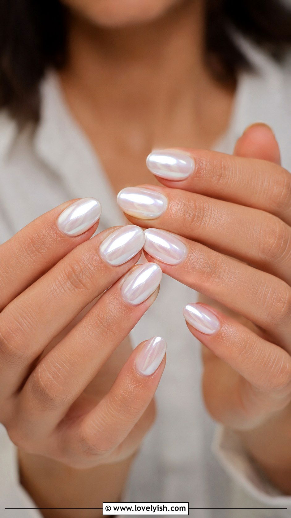 Milky White Chrome Vacation Nails - 50 vacation nails - 50 vacation nails