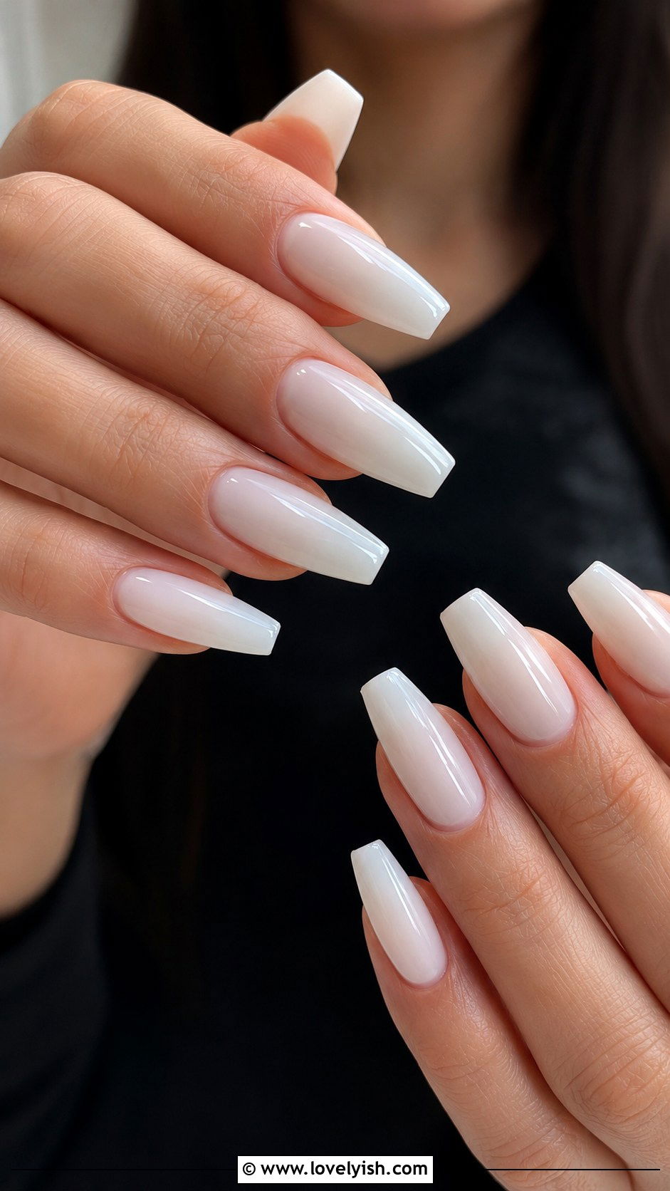 Milky White Coffin Nail Extensions - 48 nail extensions - 48 nail extensions