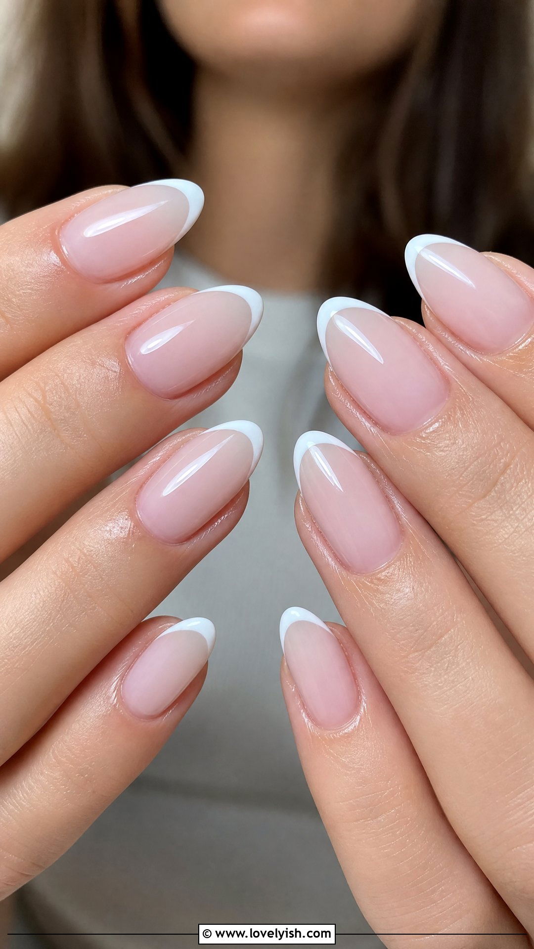 Milky White French Tip Almond Nails - 25 almond nail designs - 25 almond nail designs