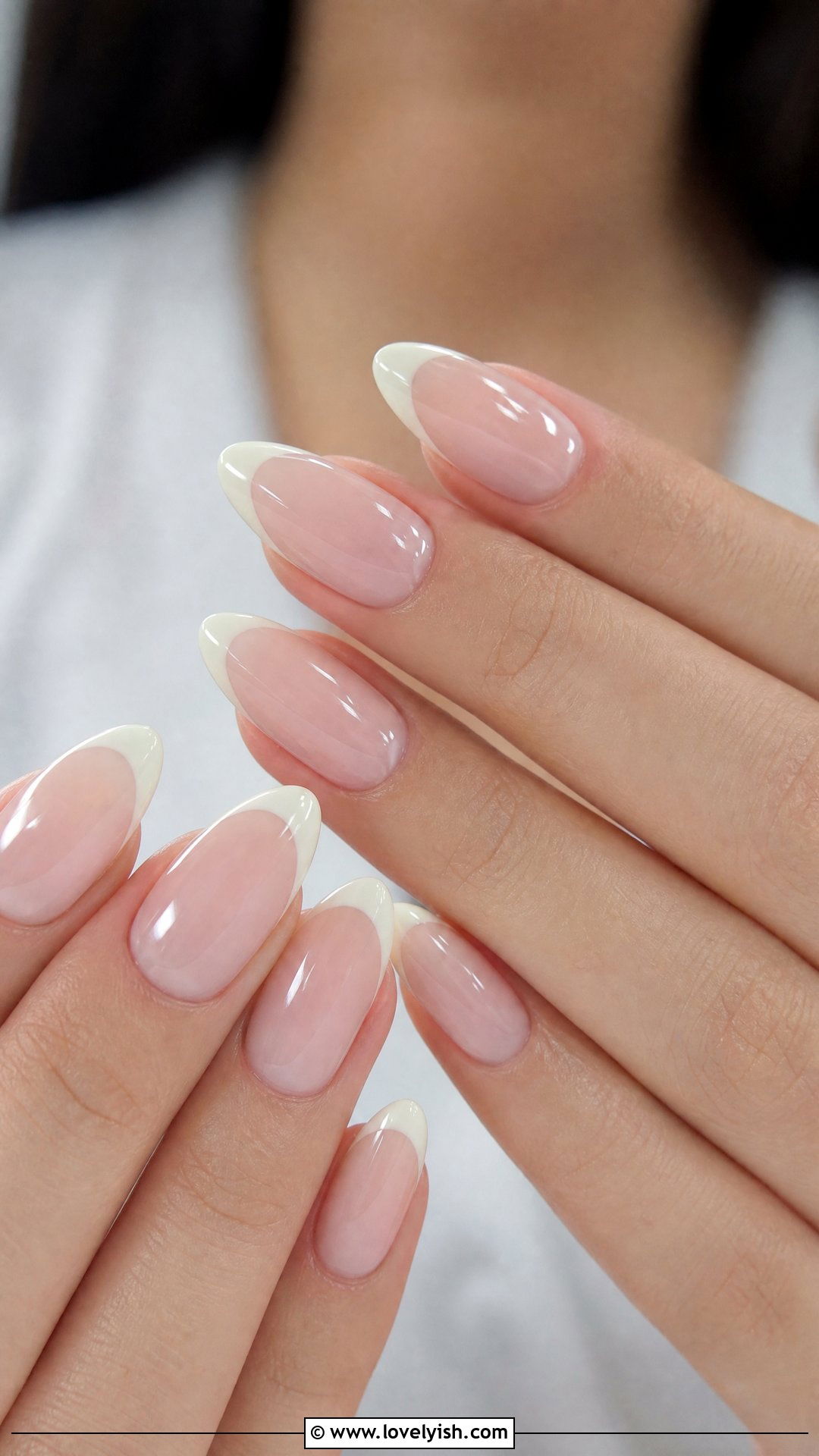 Milky White French Tip Gel Nails - 50 gel manicure - 50 gel manicure