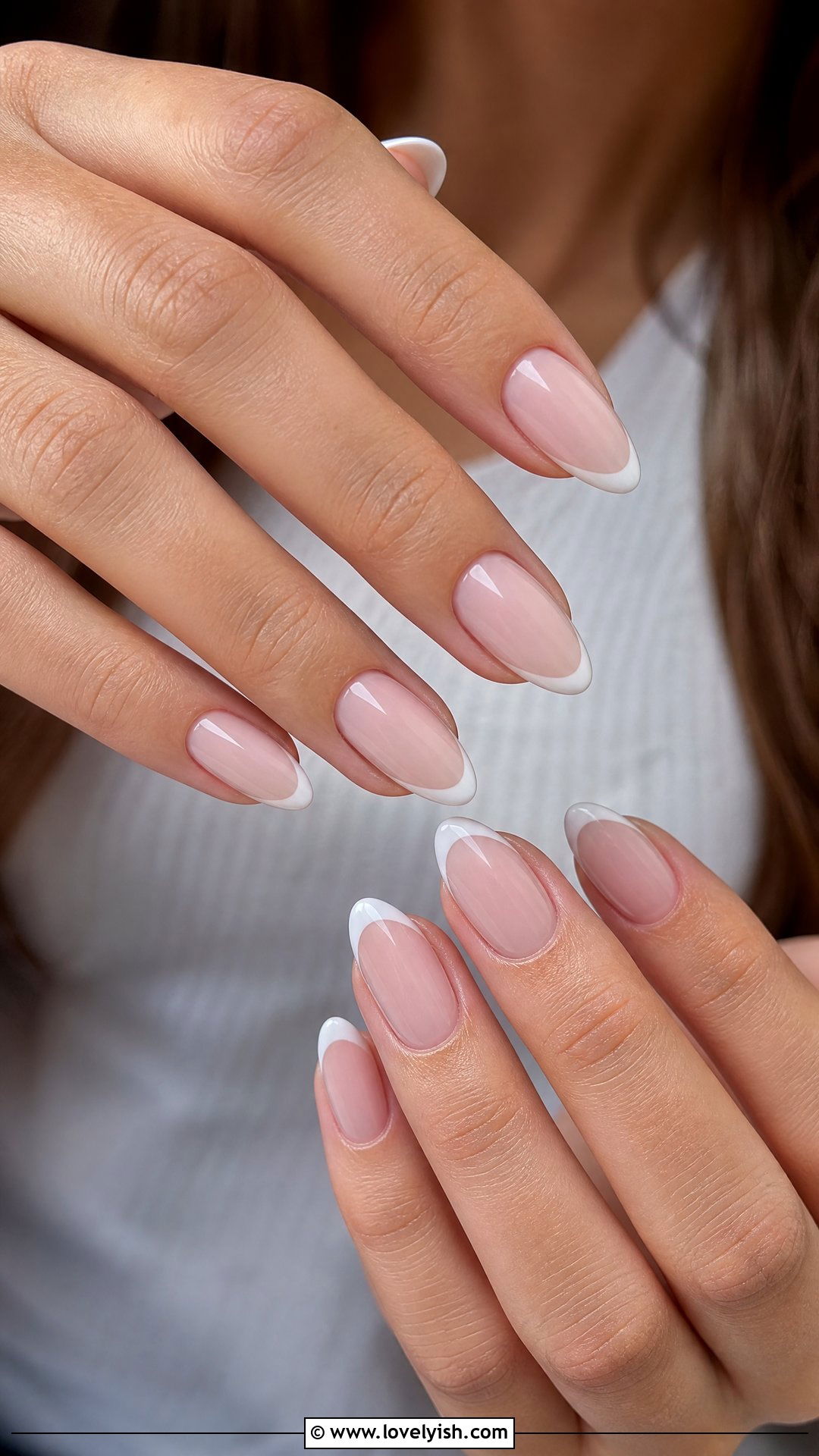 Milky White French Tip Nails - 50 medium nails - 50 medium nails