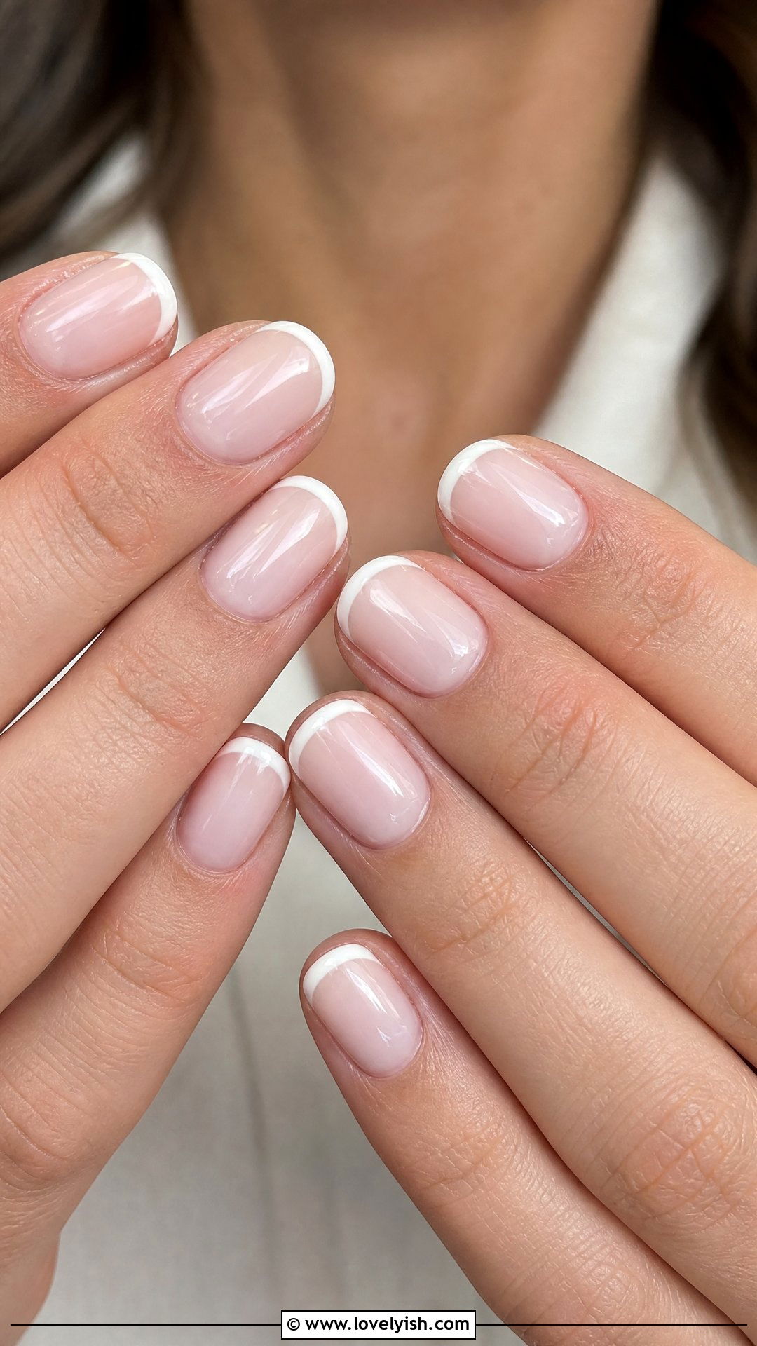 Milky White French Tip Short Nails - 50 short french tip nails - 50 short french tip nails