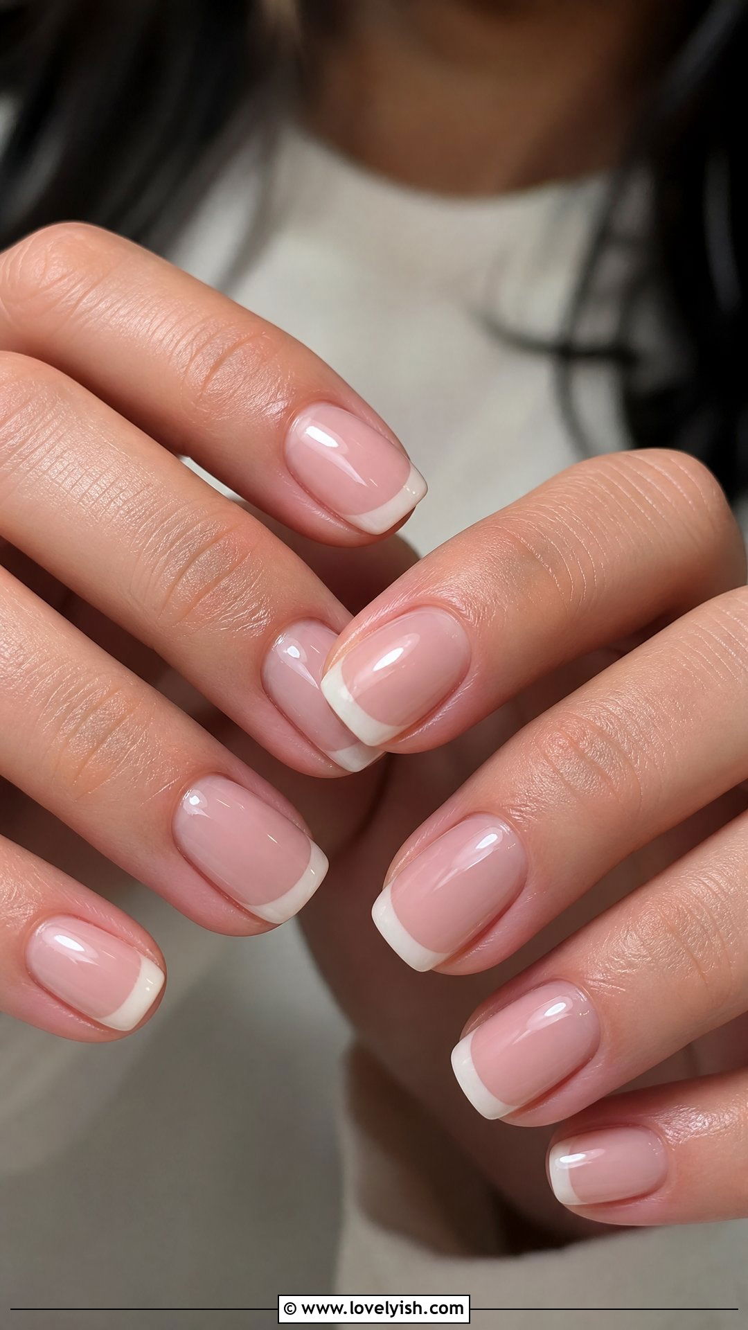 Milky White French Tip - 50 french manicure - 50 french manicure