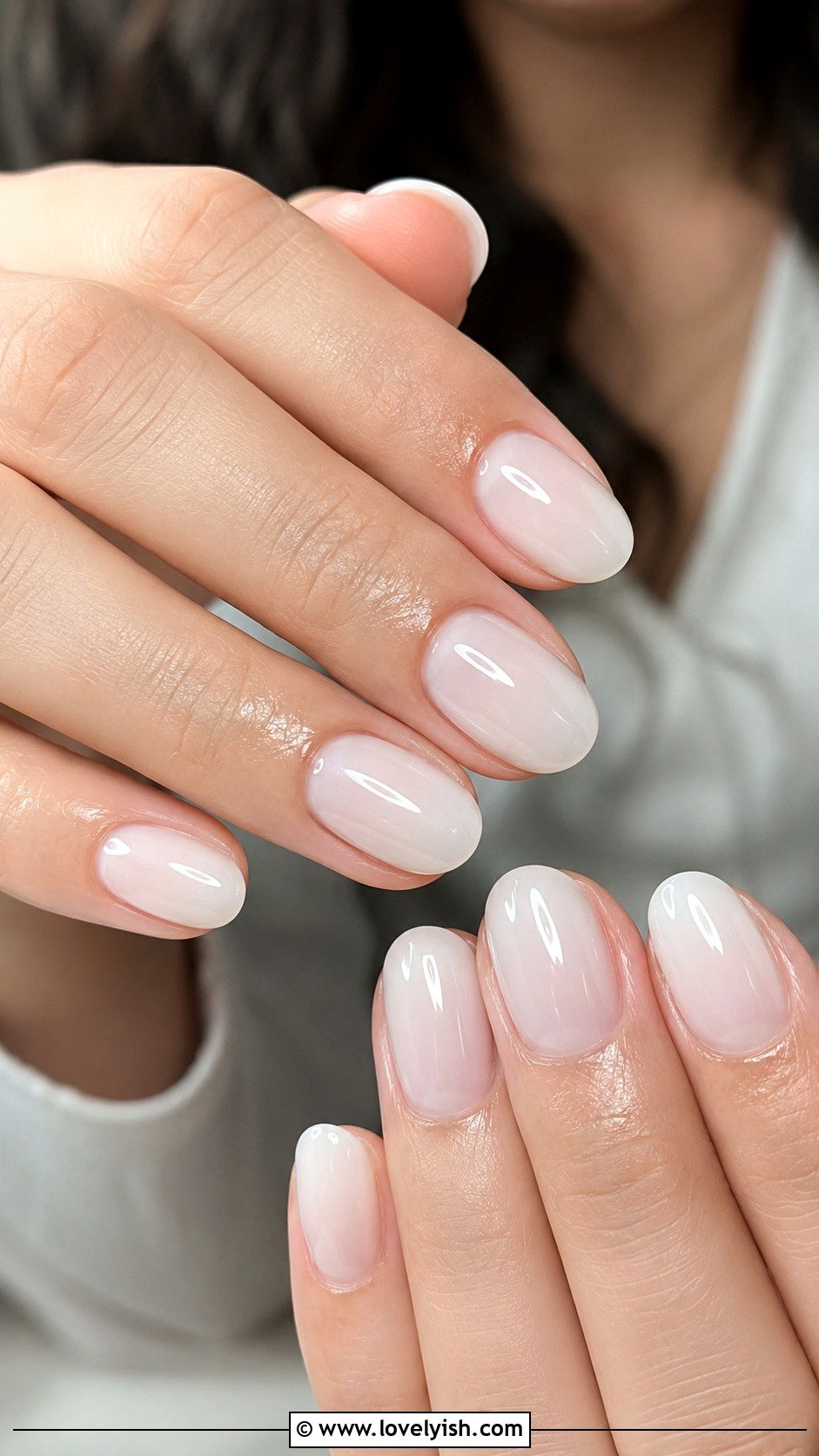 Milky White Glass Nails - 34 nail design art ideas - 34 nail design art ideas