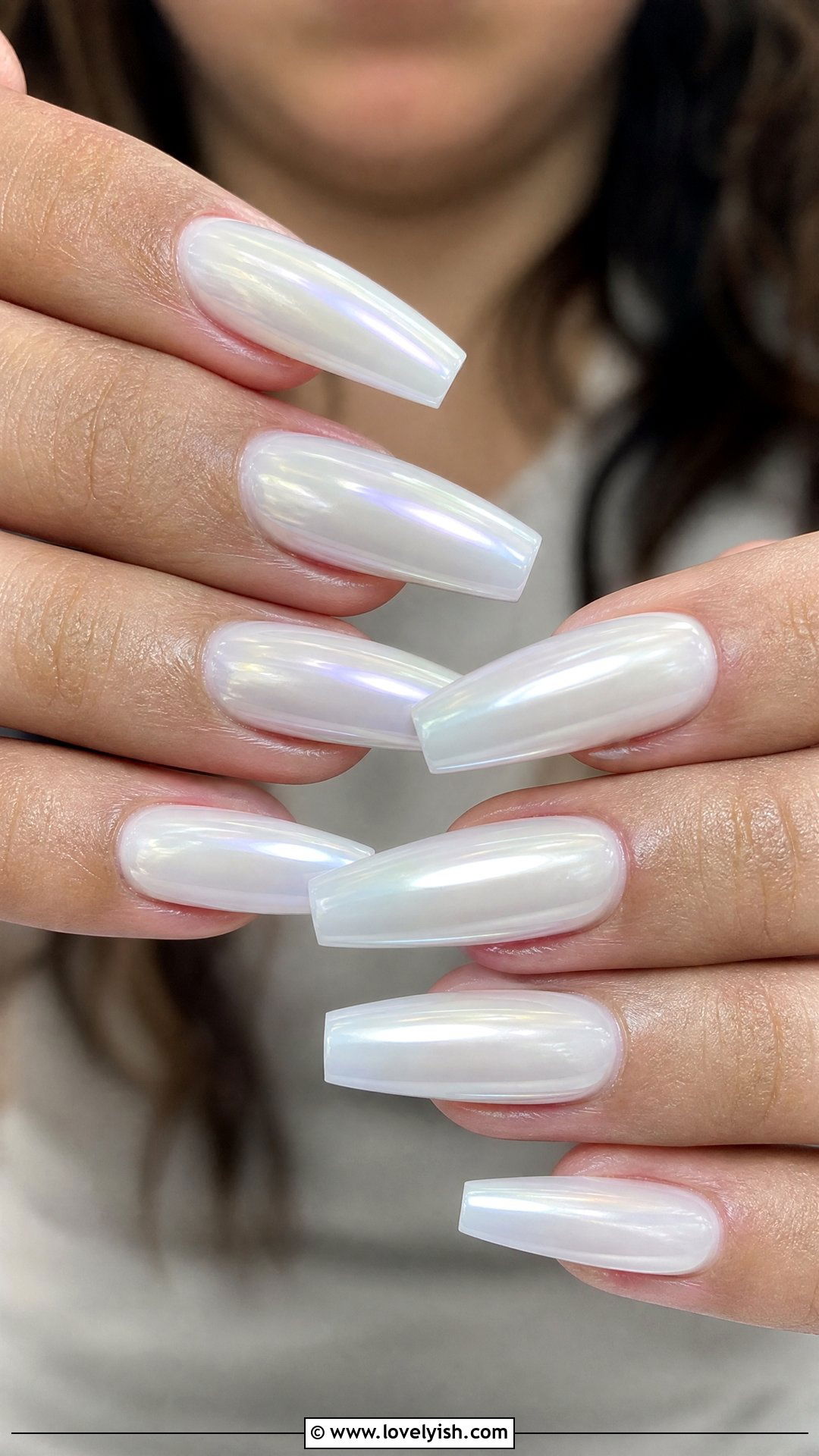 Milky White Glazed Coffin Nails - 50 coffin nails - 50 coffin nails