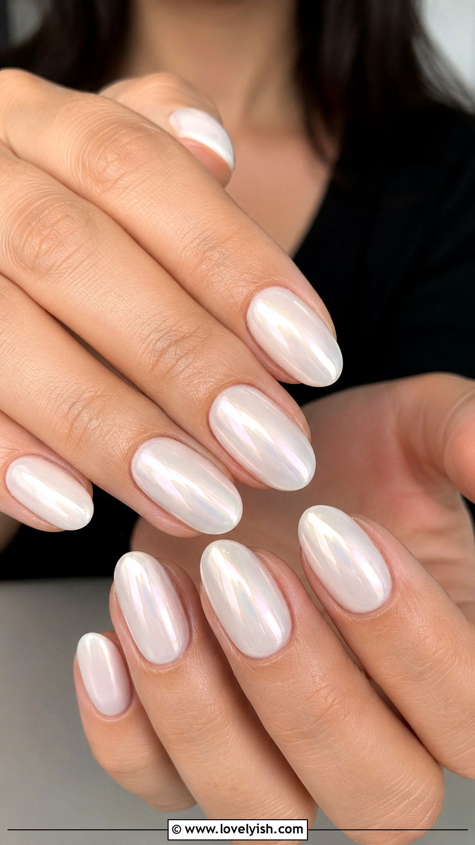 Milky White Glazed Donut Nails - 44 nails design - 44 nails design