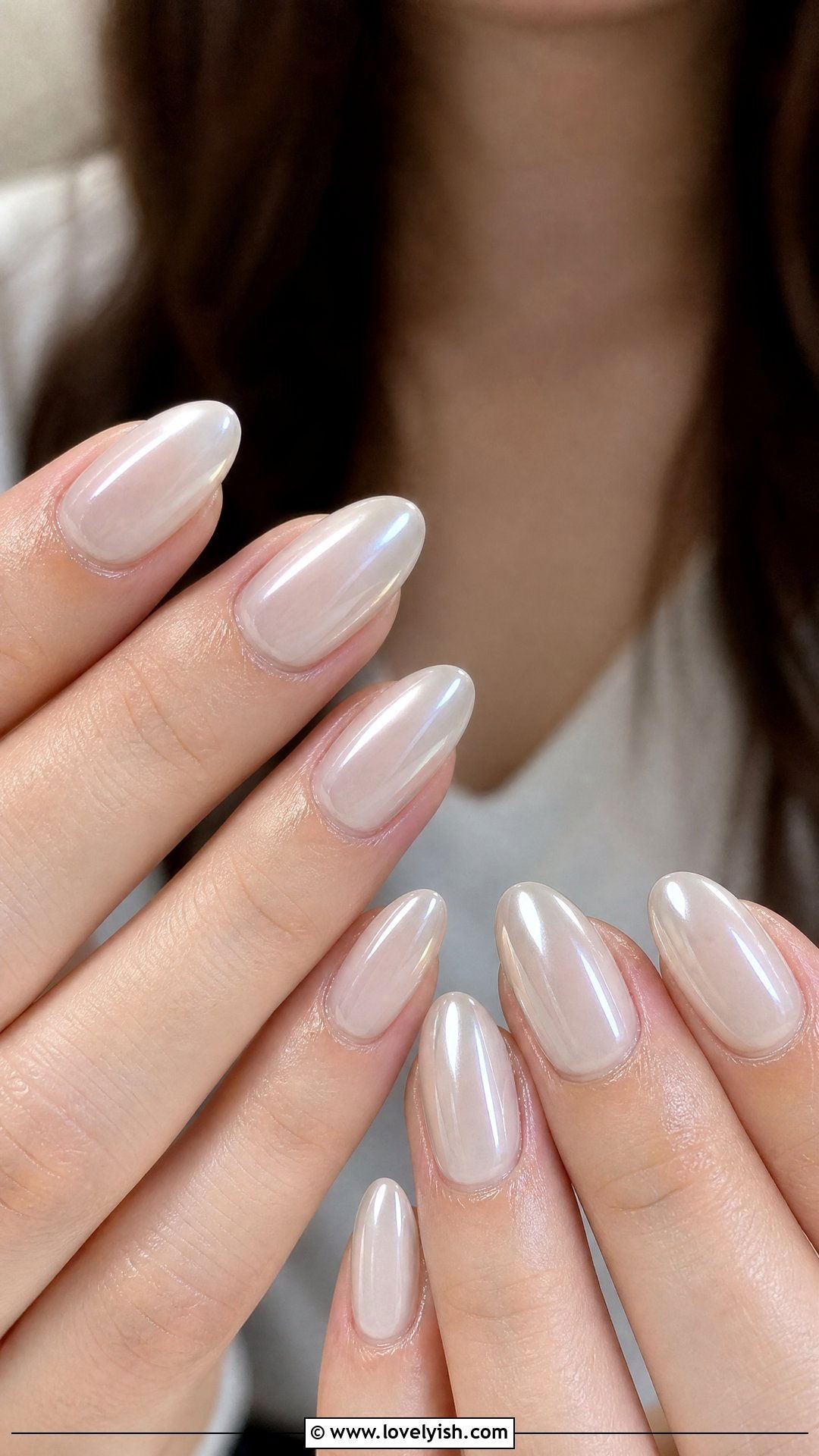 Milky White Glazed Donut Nails - 50 feminine nails - 50 feminine nails