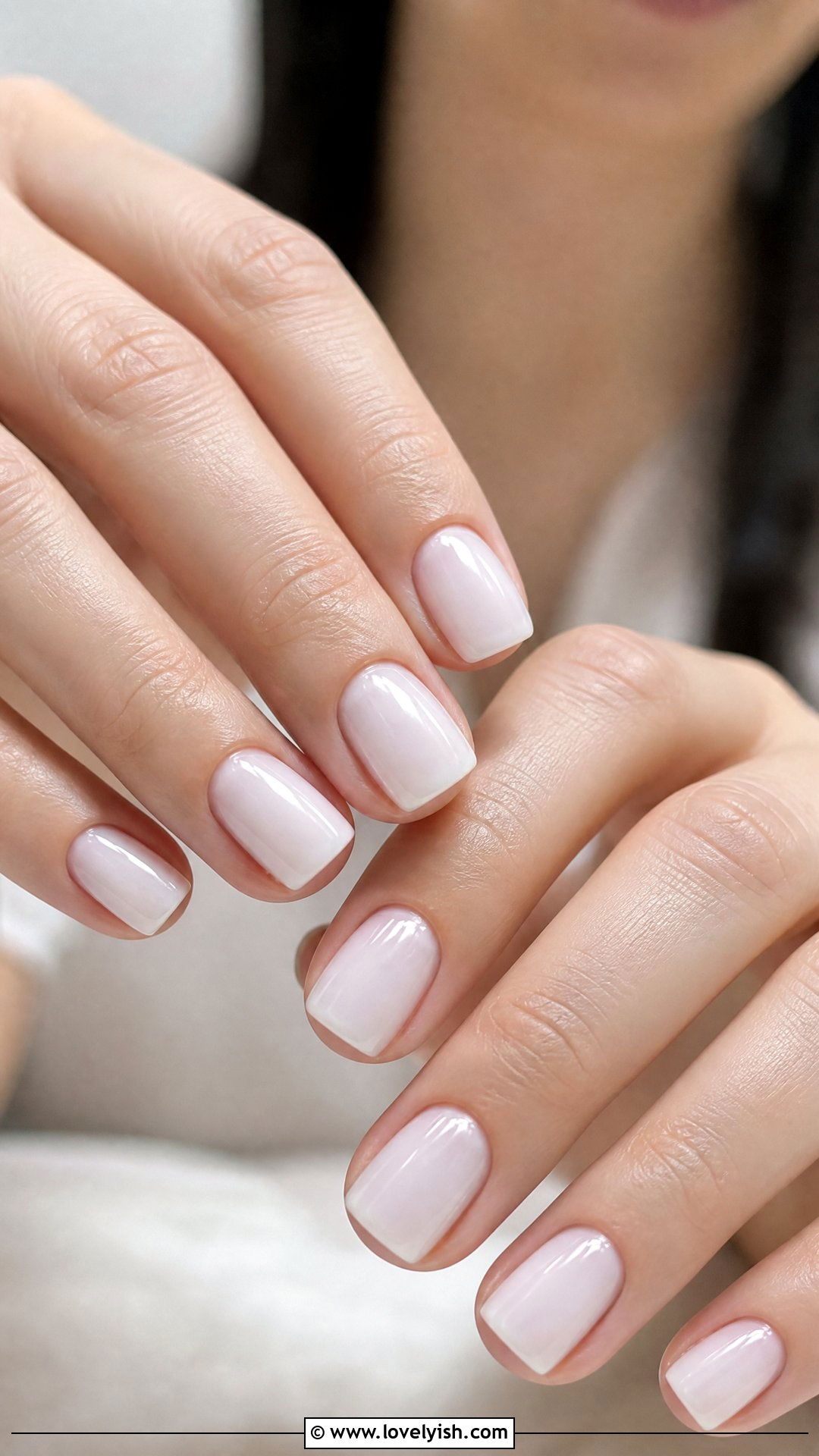 Milky White Glazed Nails - 50 simple short nail designs - 50 simple short nail designs
