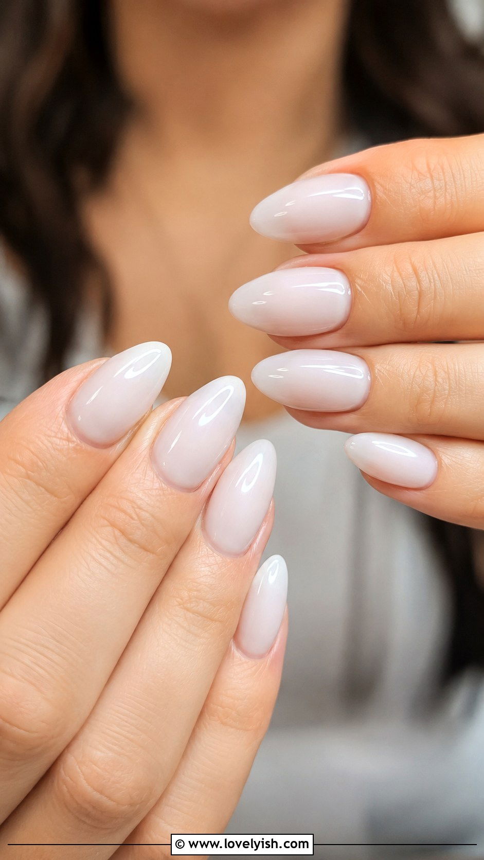 Milky White Glazed Wedding Nails - 38 wedding nail designs - 38 wedding nail designs