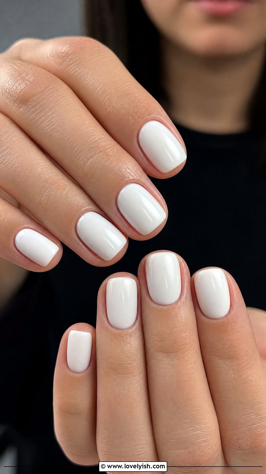 Milky White Glossy Nails - 29 nails for older women - 29 nails for older women