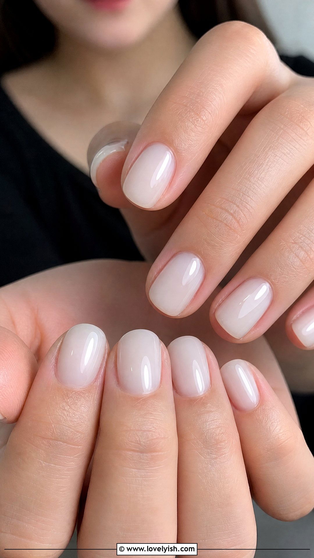 Milky White Glossy Short Nails - 50 work appropriate nails - 50 work appropriate nails