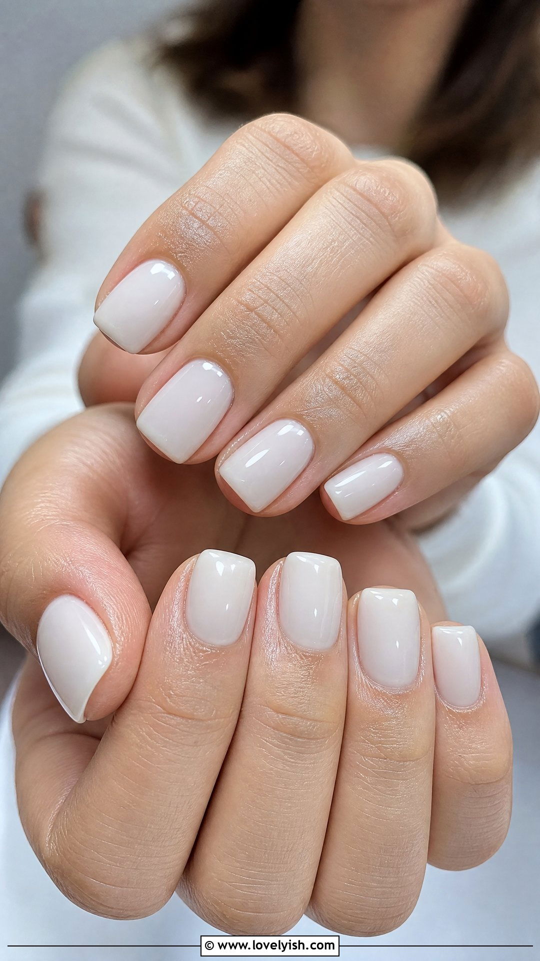 Milky White Glossy Wedding Nails - 50 classic wedding nails - 50 classic wedding nails