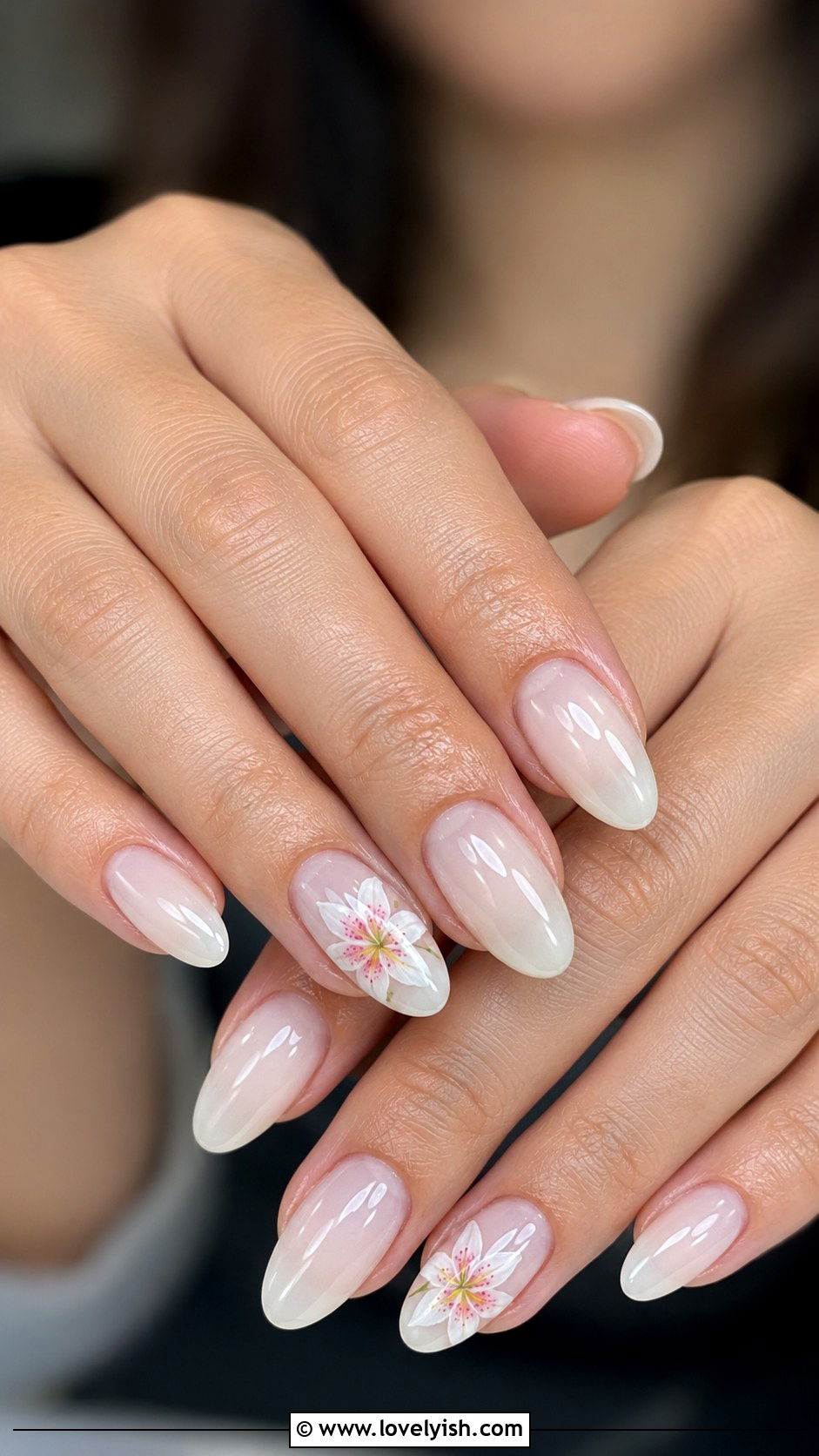 Milky White Lily Nails - 50 may nails - 50 may nails