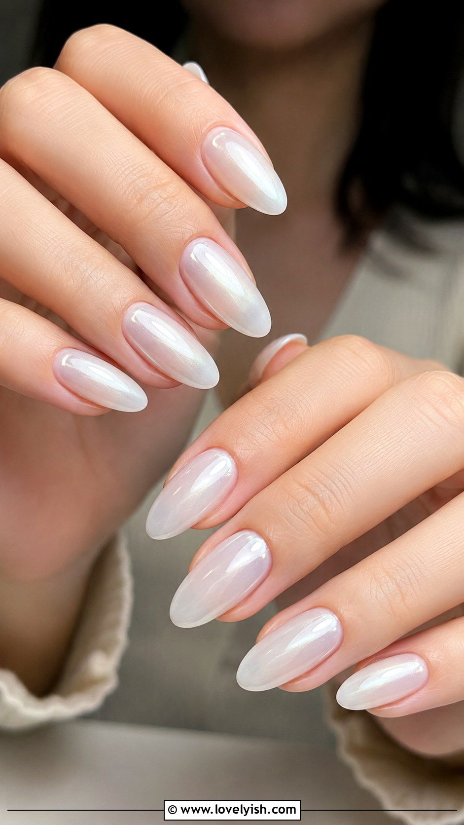 Milky White Pearl Nails - 28 spring nails design ideas - 28 spring nails design ideas