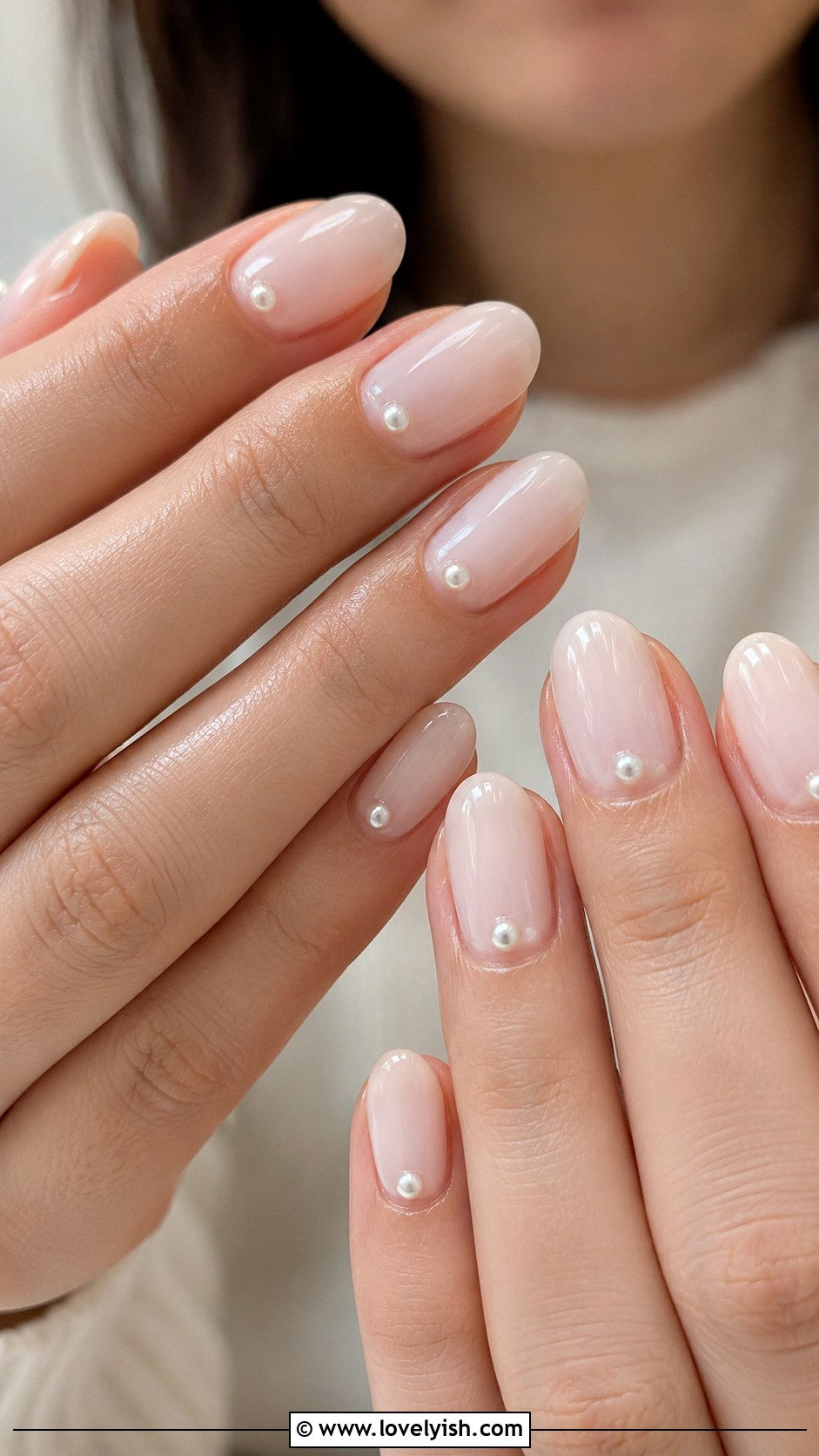 Milky White Pearl Nails - 34 nail design for summer - 34 nail design for summer